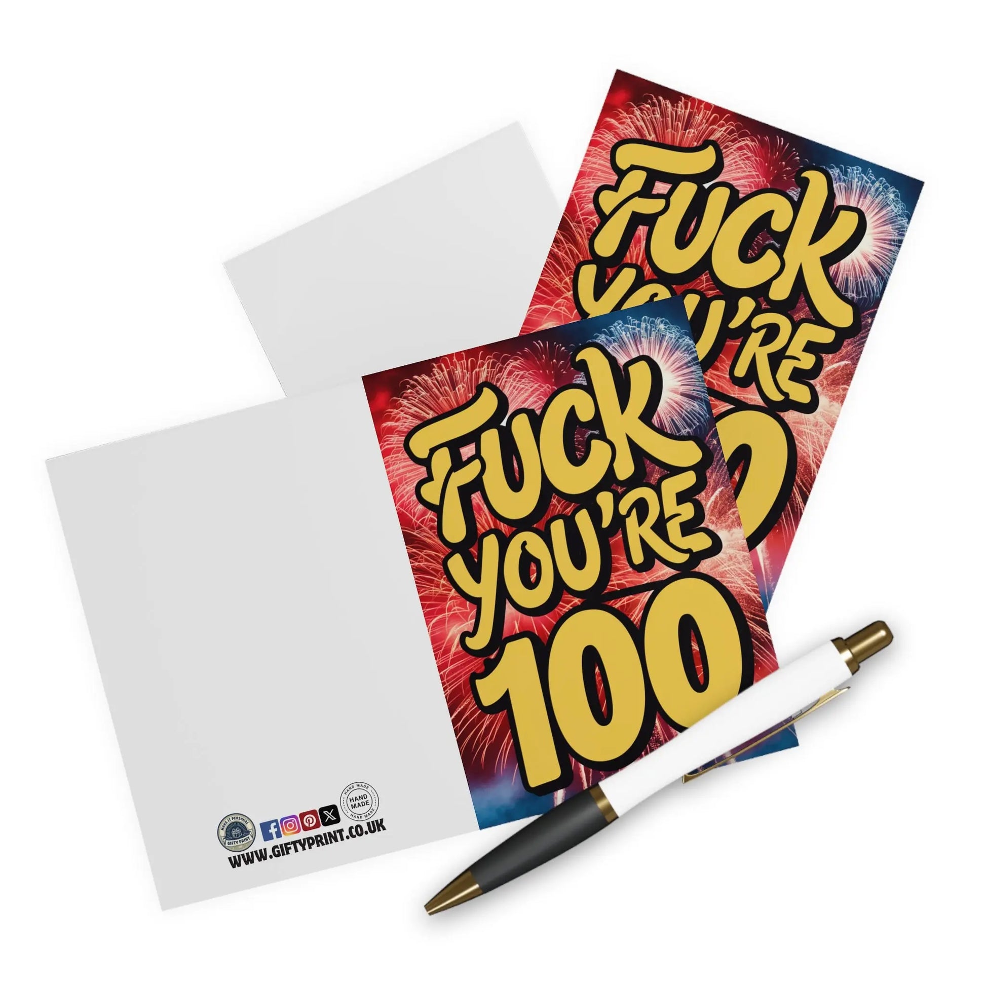 Context 100th Birthday Card Fuck You're 100 Fireworks