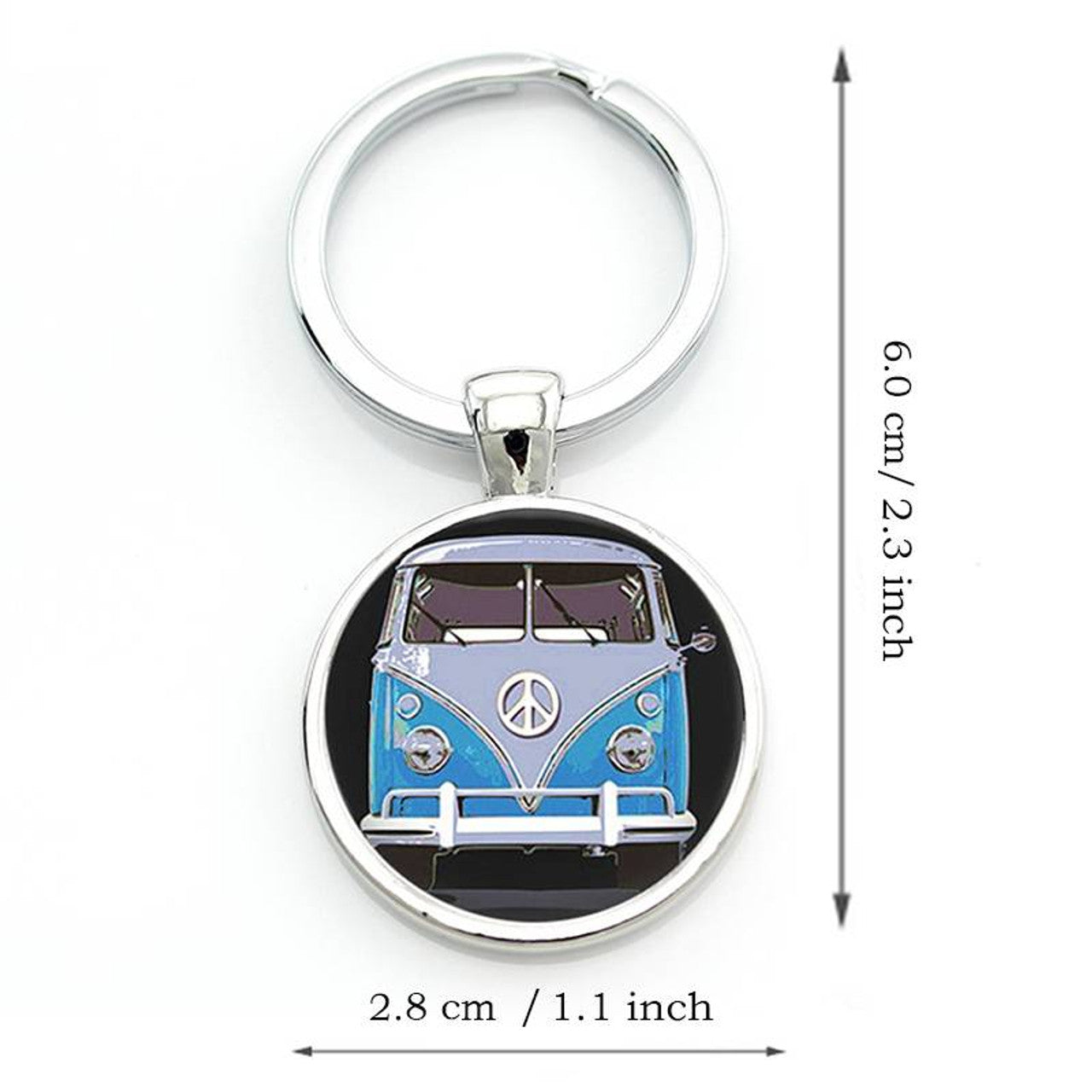 Size Classic Red VW Style Camper Van Keyring