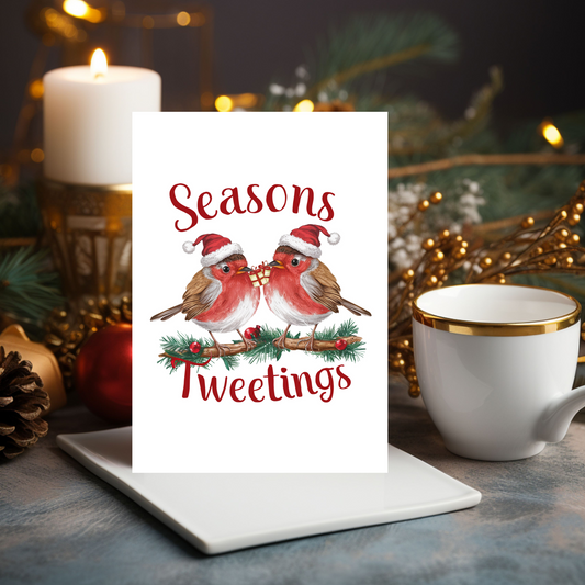 2 Robins Seasons Tweetings Christmas Card