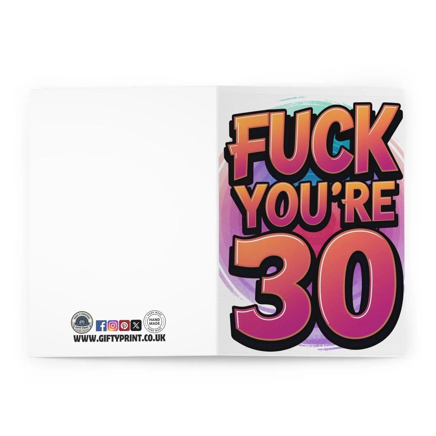 open 30th Birthday Card Fuck You're 30