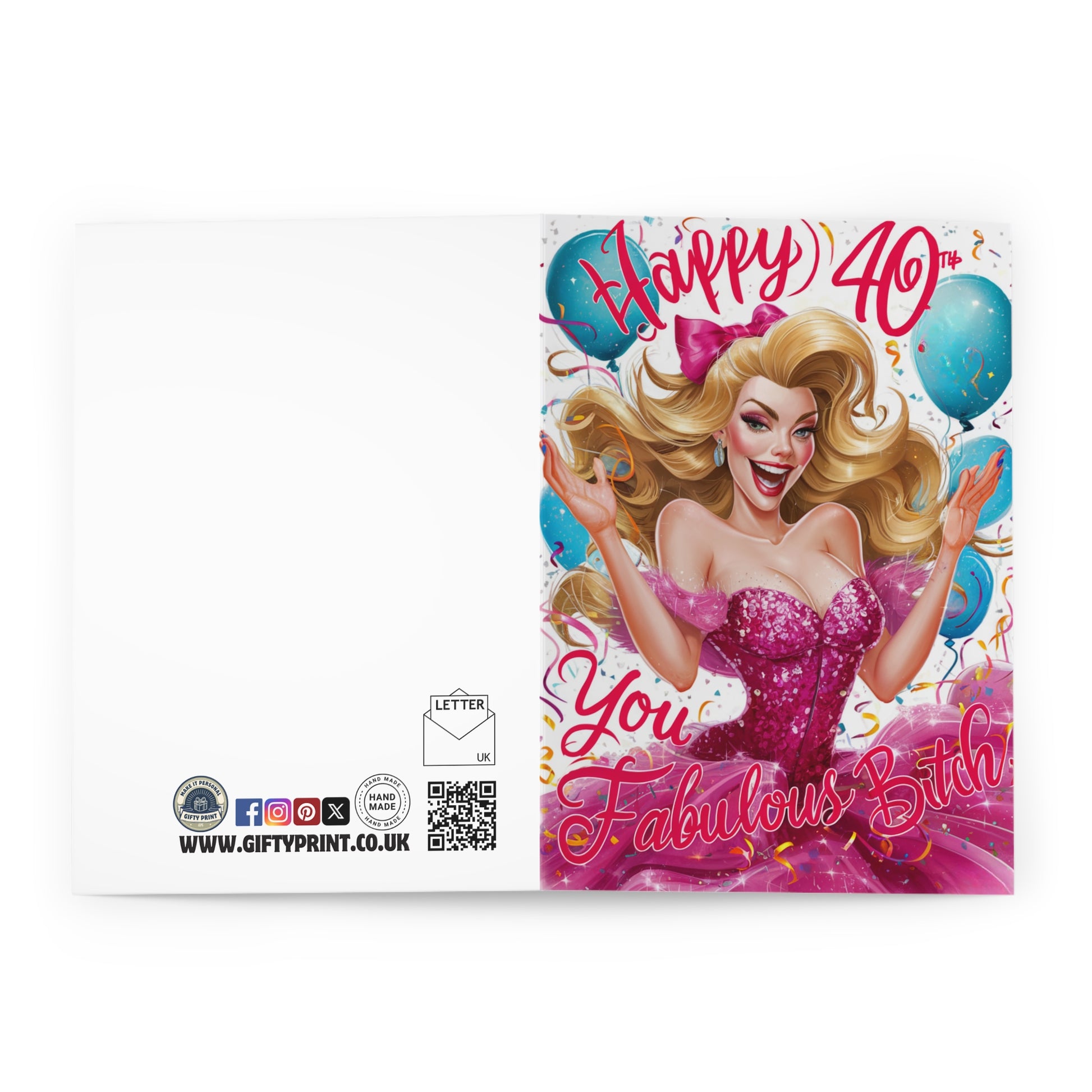 Open 40th Birthday Card Happy Birthday You Fabulous Bitch