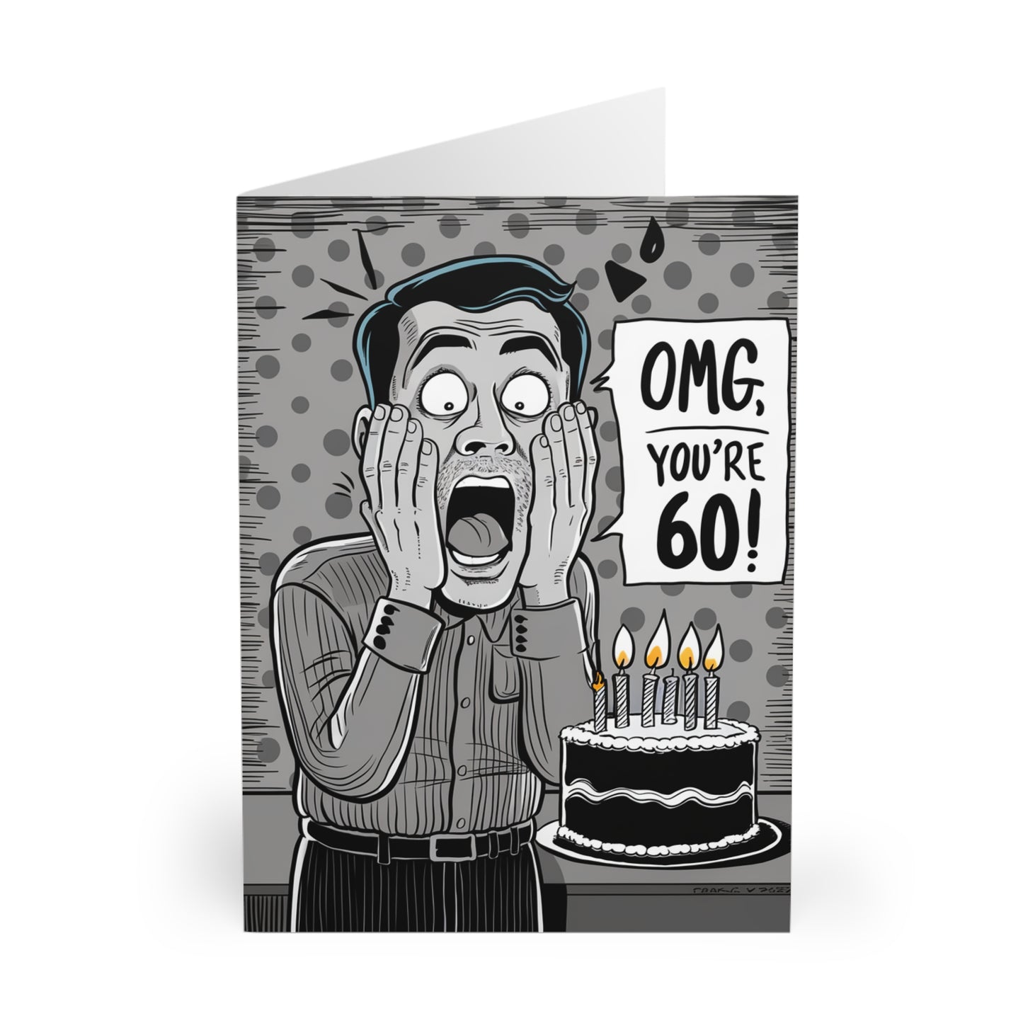 Front 60th Birthday Card OMG You're 60 Funny 60th 