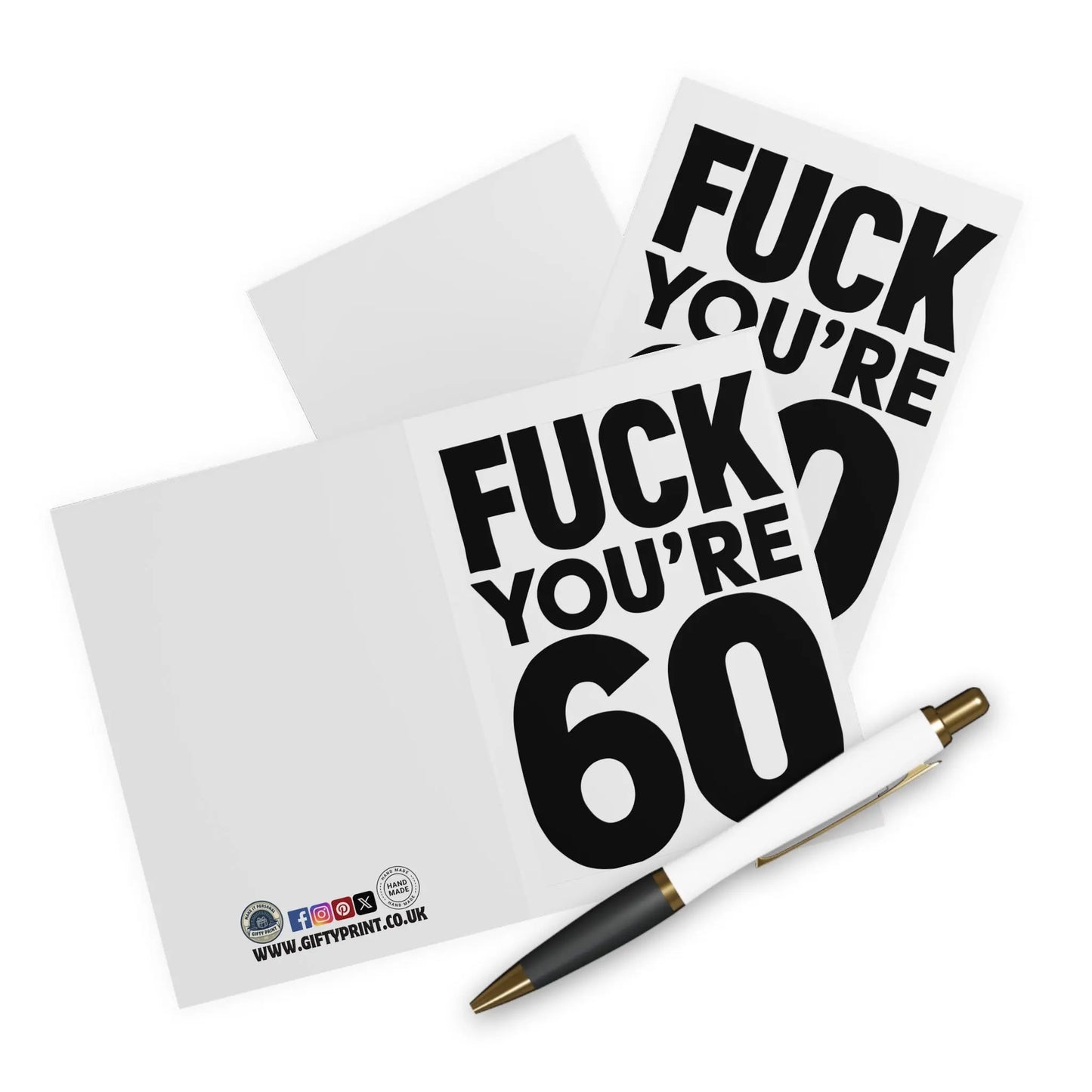 context 60th Birthday Card Fuck You're 60 Bold Text