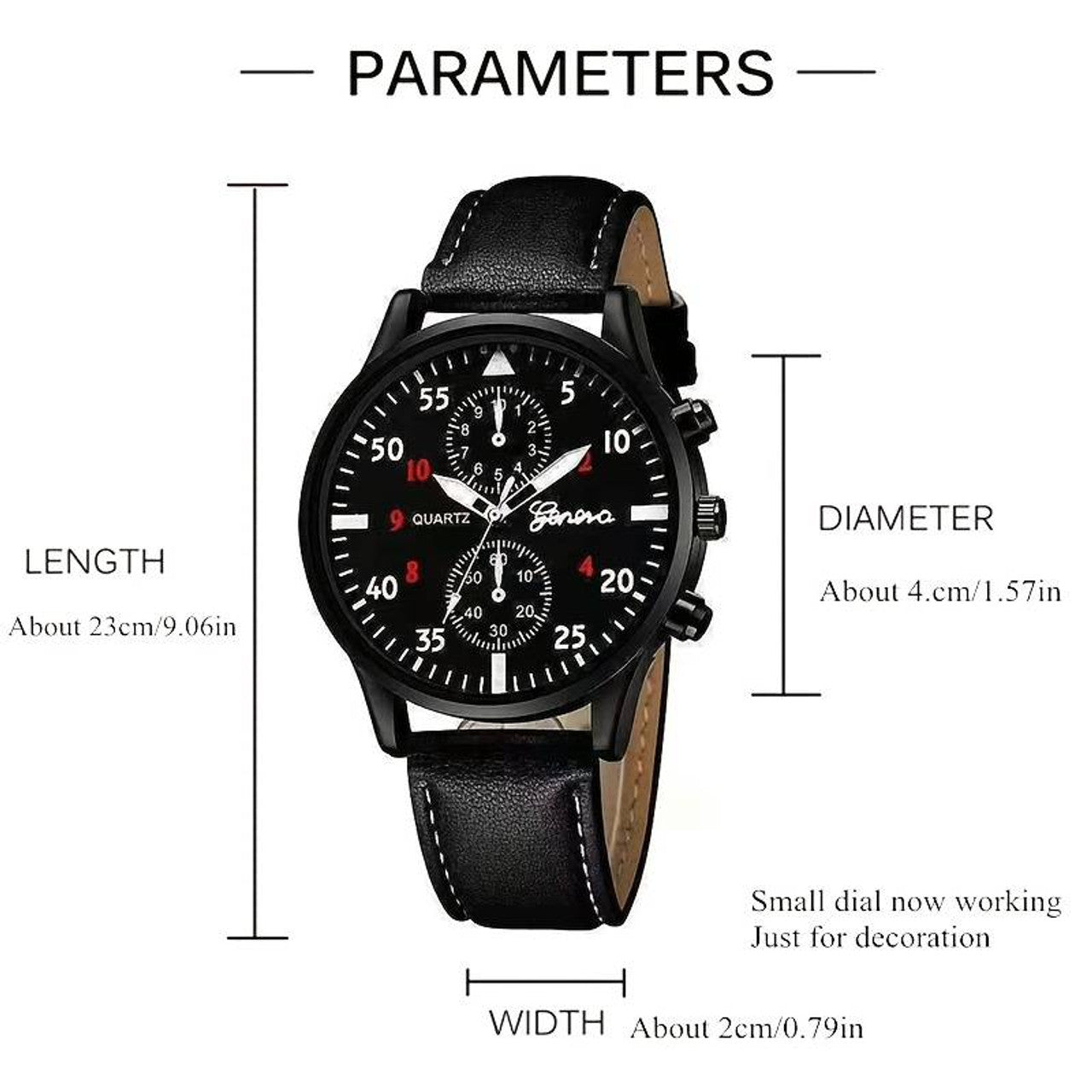 Classic Men's Brown Strap Quartz Watch White Face