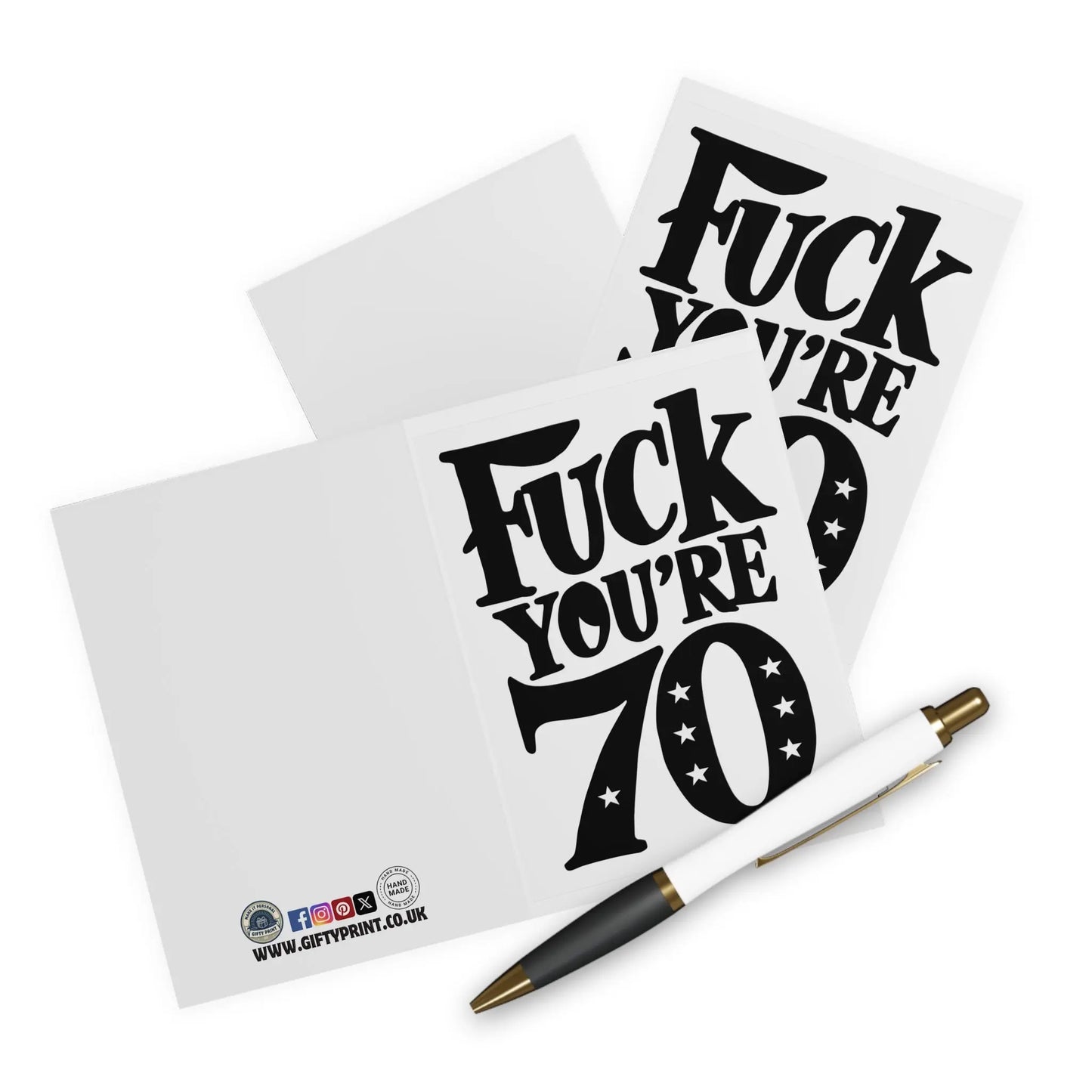 context 70th Birthday Card Fuck You're 70 Black Text