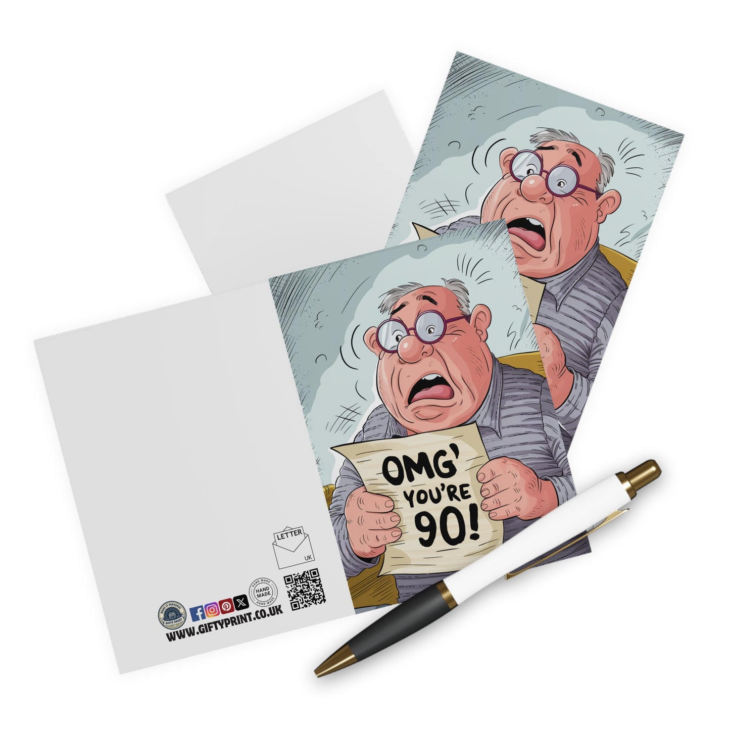 90th Birthday Card OMG You're 90 Funny 90th Card