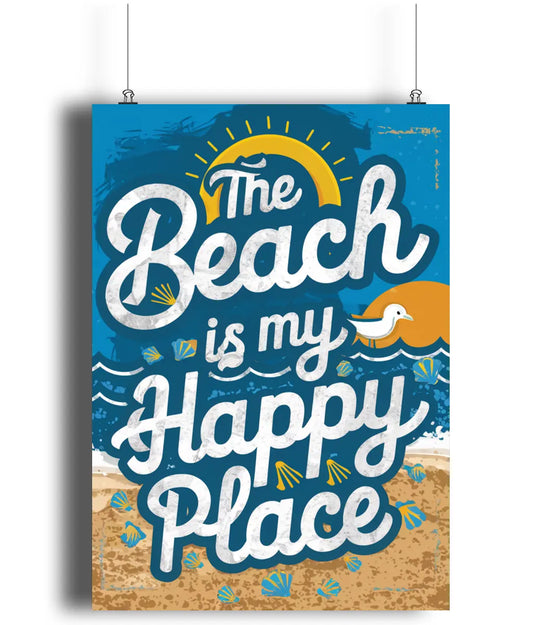 Wall Art Print Sign The Beach Is My Happy Place