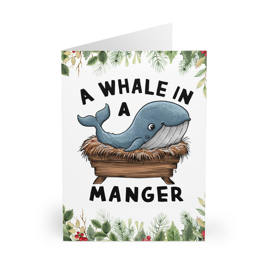 Front A Whale In A Manger Funny Christmas Card