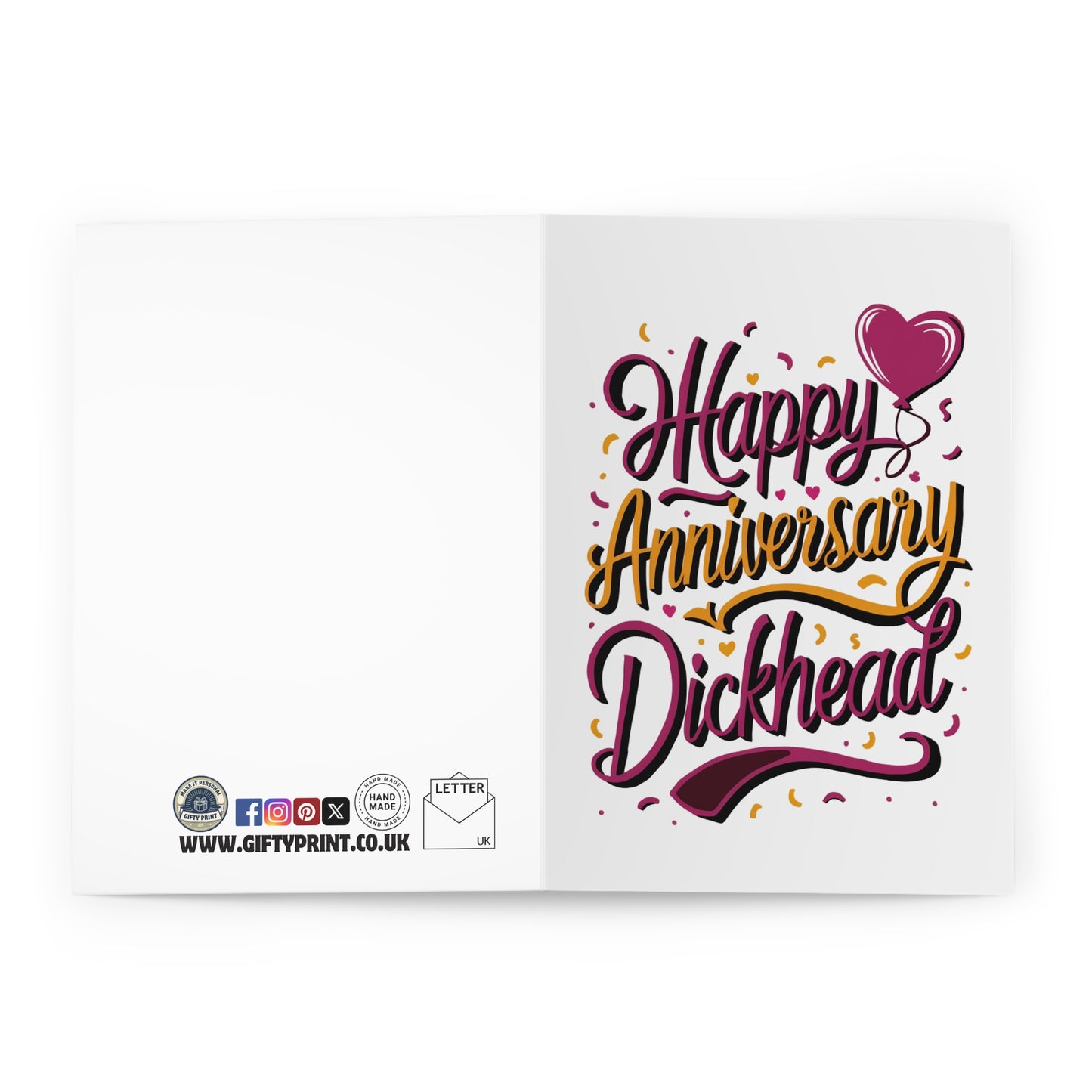 open Anniversary Card Happy Anniversary Dickhead