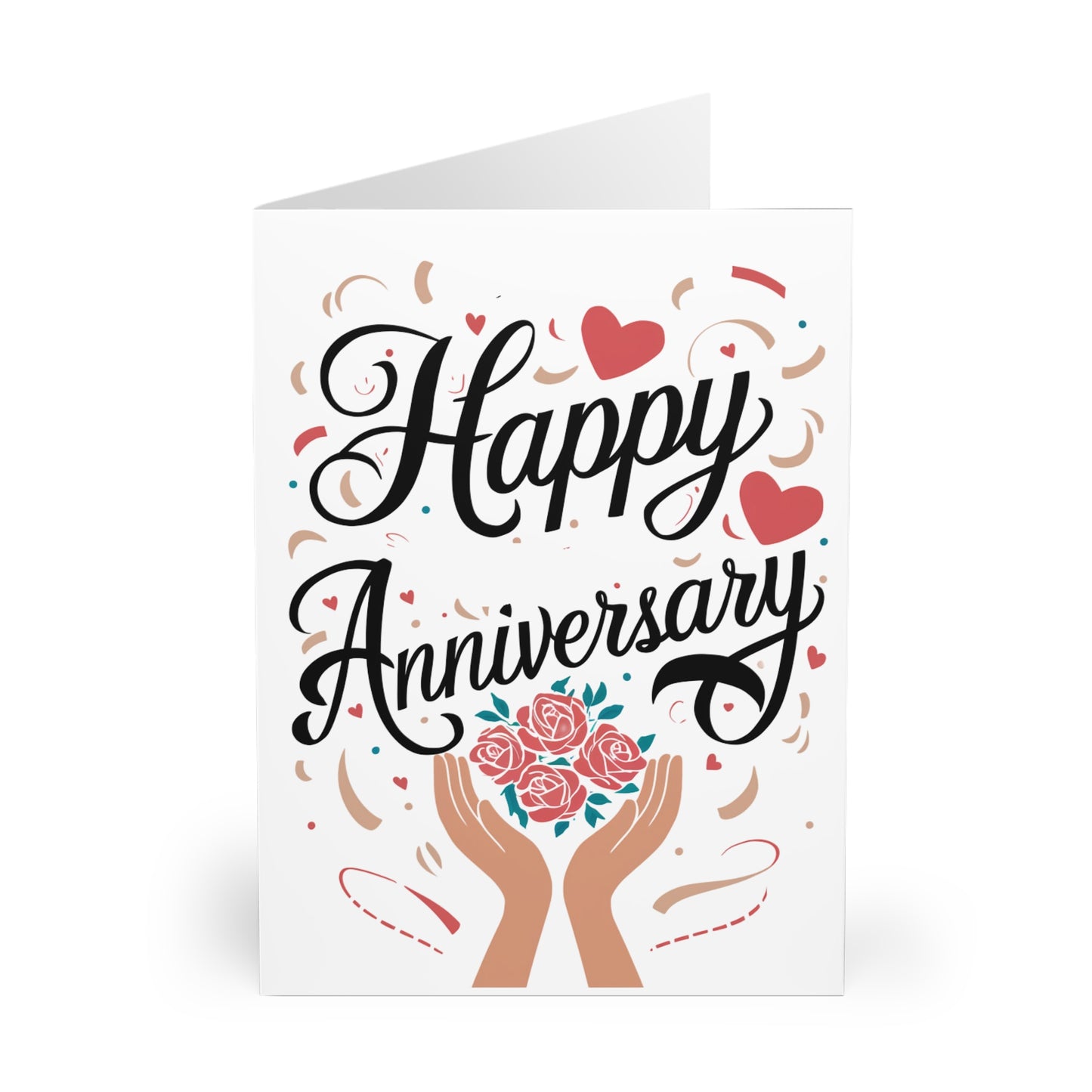 Front Anniversary Card Happy Anniversary Flowers Bouquet