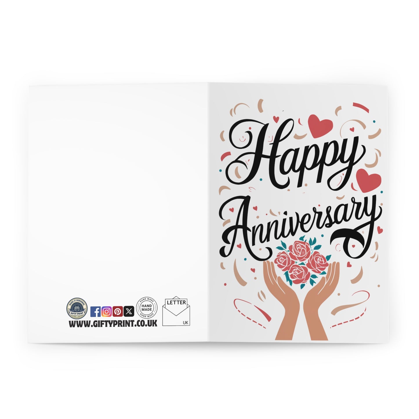 open view Anniversary Card Happy Anniversary Flowers Bouquet