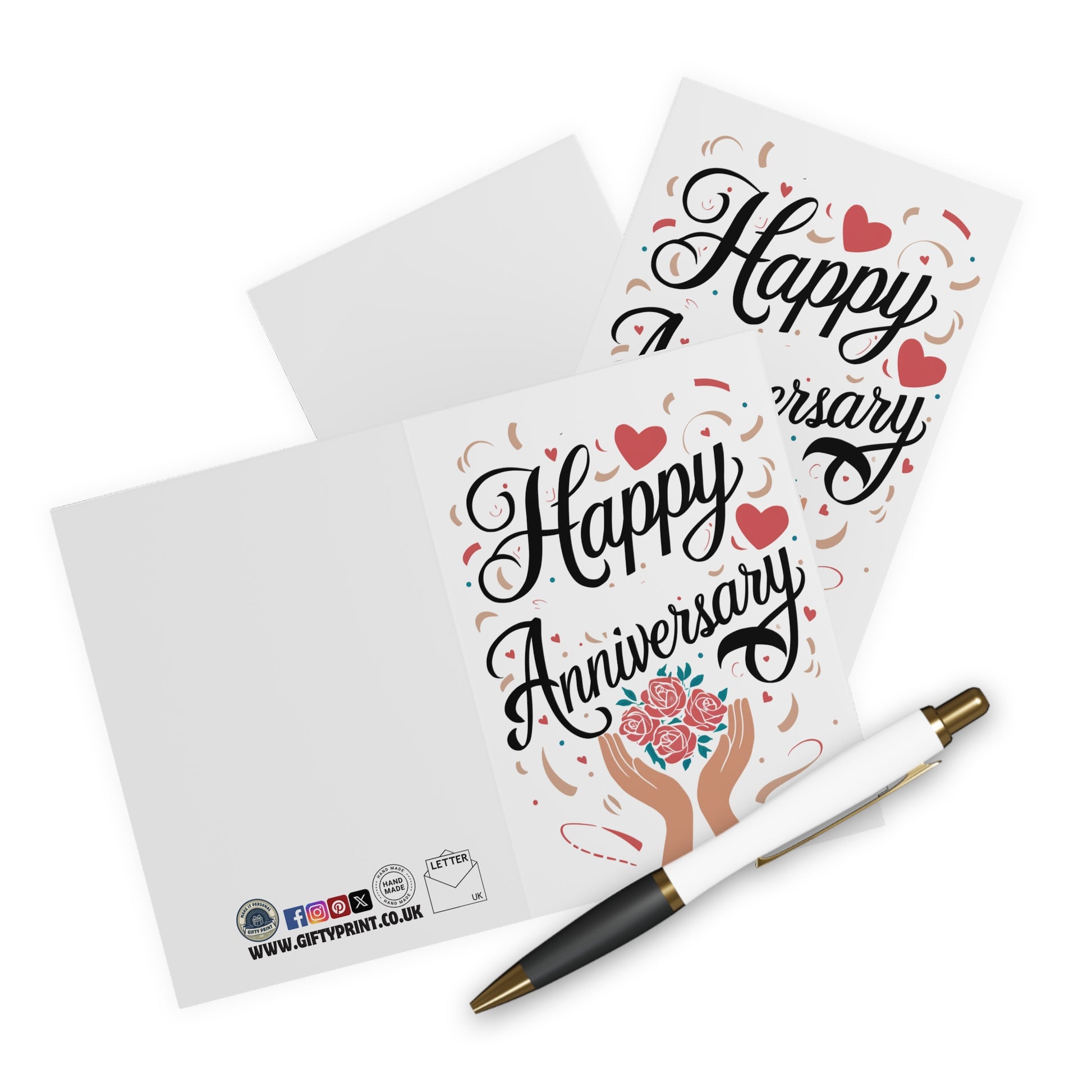 open view Anniversary Card Happy Anniversary Flowers Bouquet