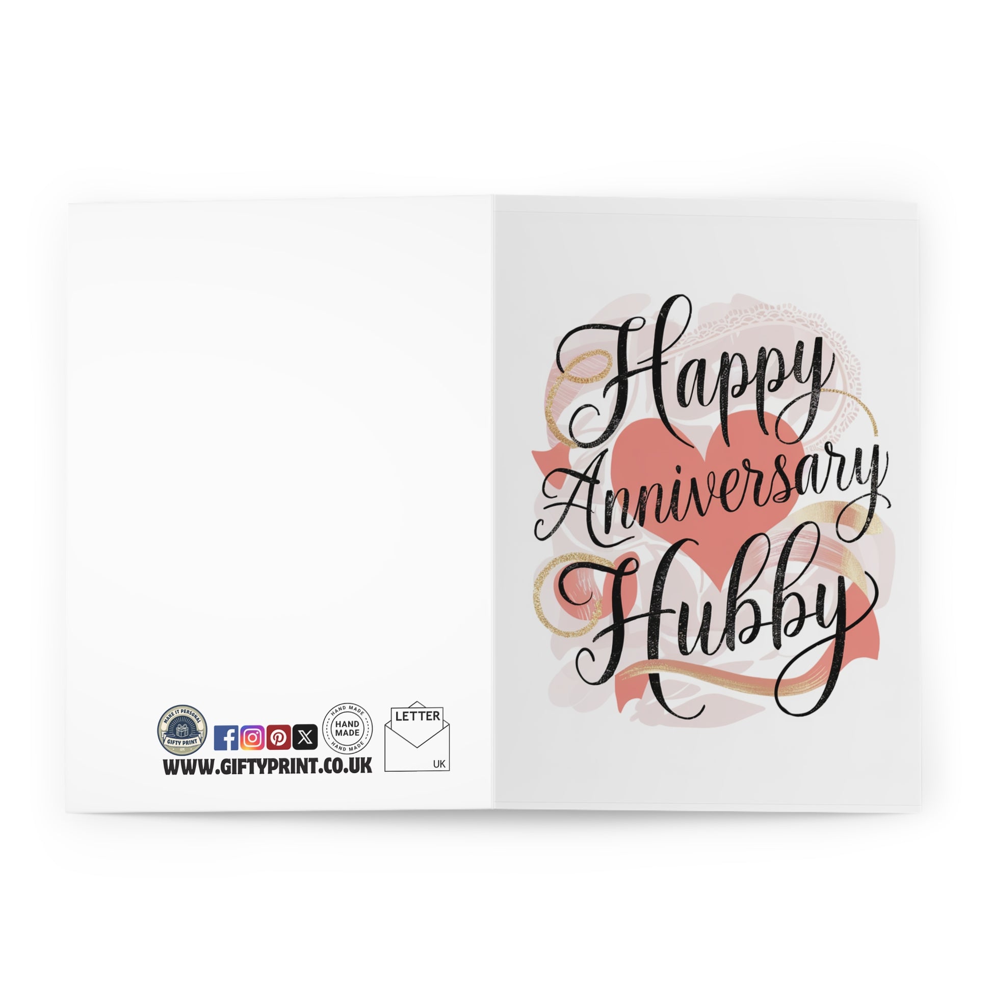 open Anniversary Card Happy Anniversary Hubby Lace Heart