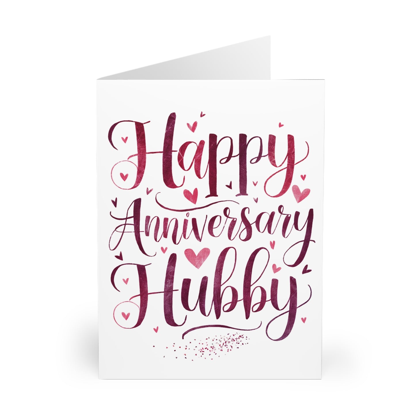 front Anniversary Card Happy Anniversary Hubby Red Text