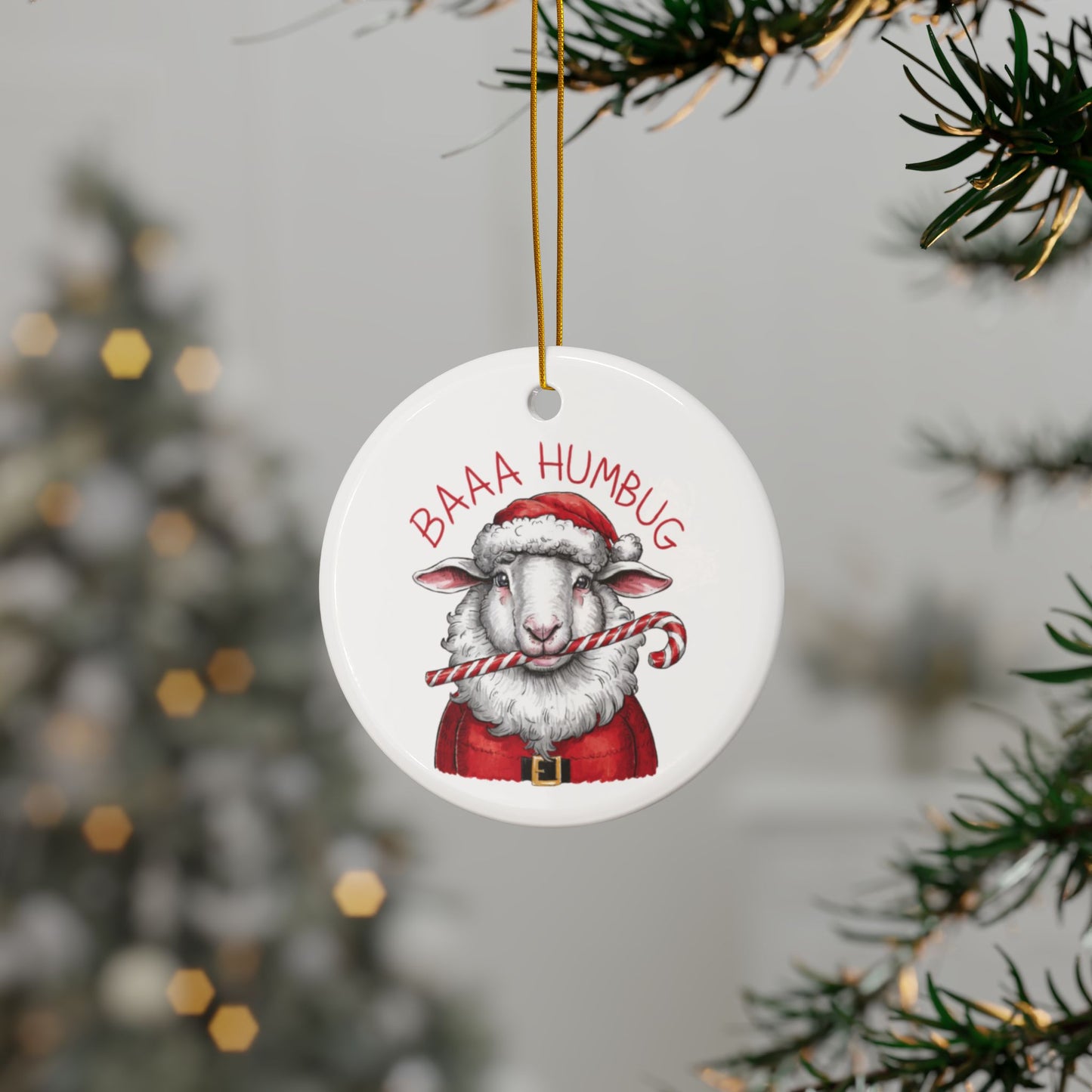 Tree Baaa Humbug Scrooge Christmas Tree Ornament