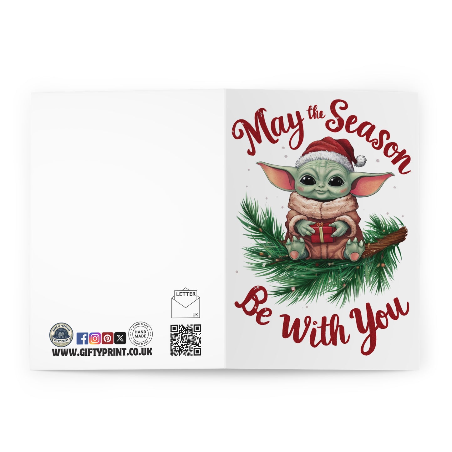 Open Baby Yoda May The Season Be With You Christmas Card