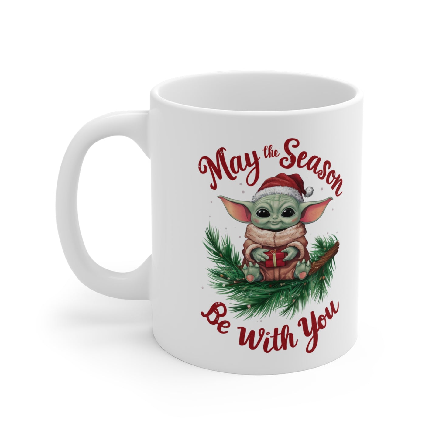 Left Baby Yoda May The Season Be With You Christmas Mug