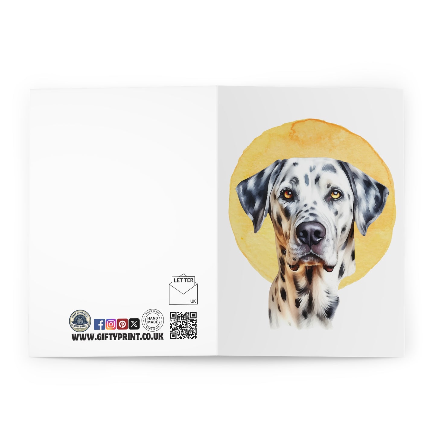 open Dalmatian Dog Notelets Cards Pack Of 5