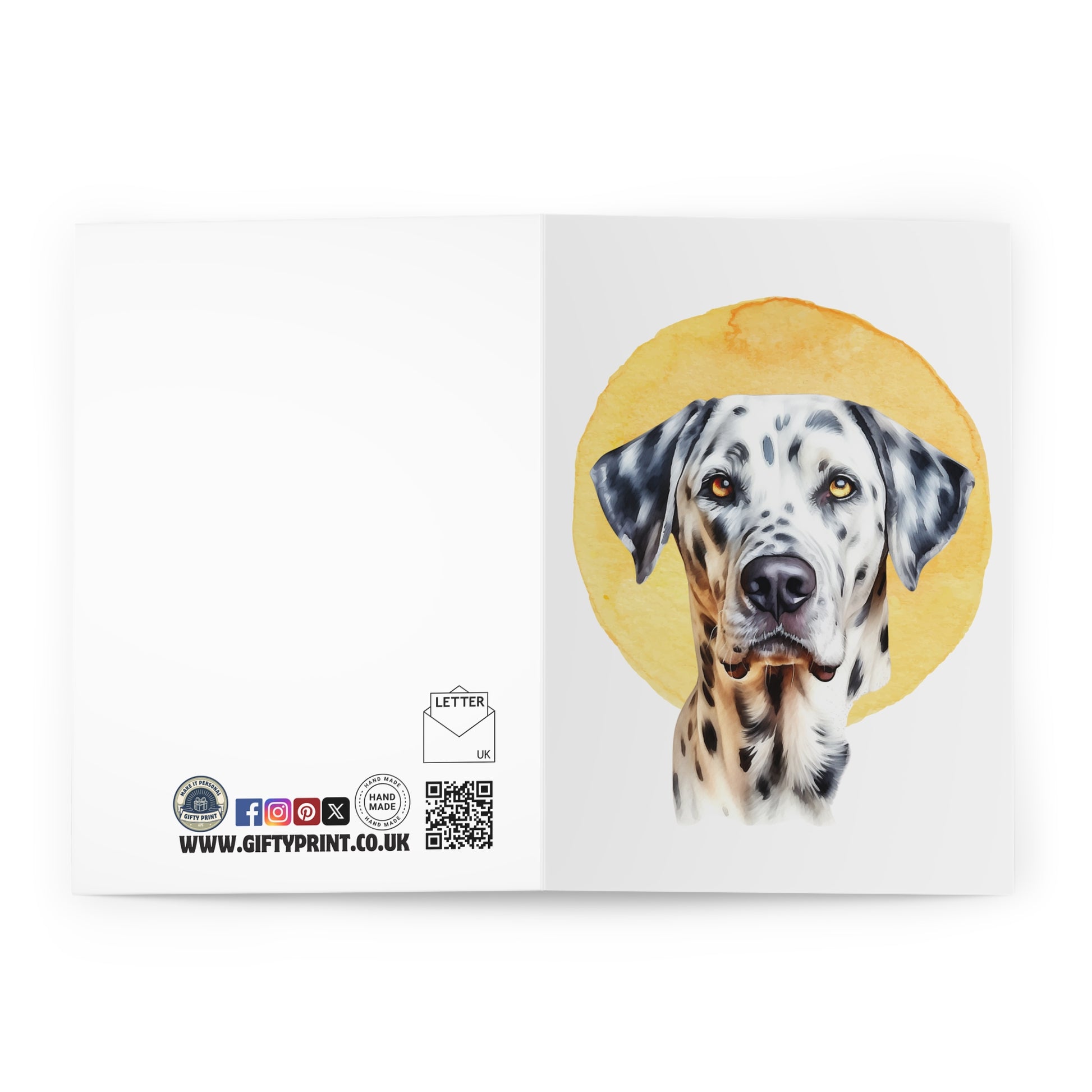 open Dalmatian Dog Notelets Cards Pack Of 5