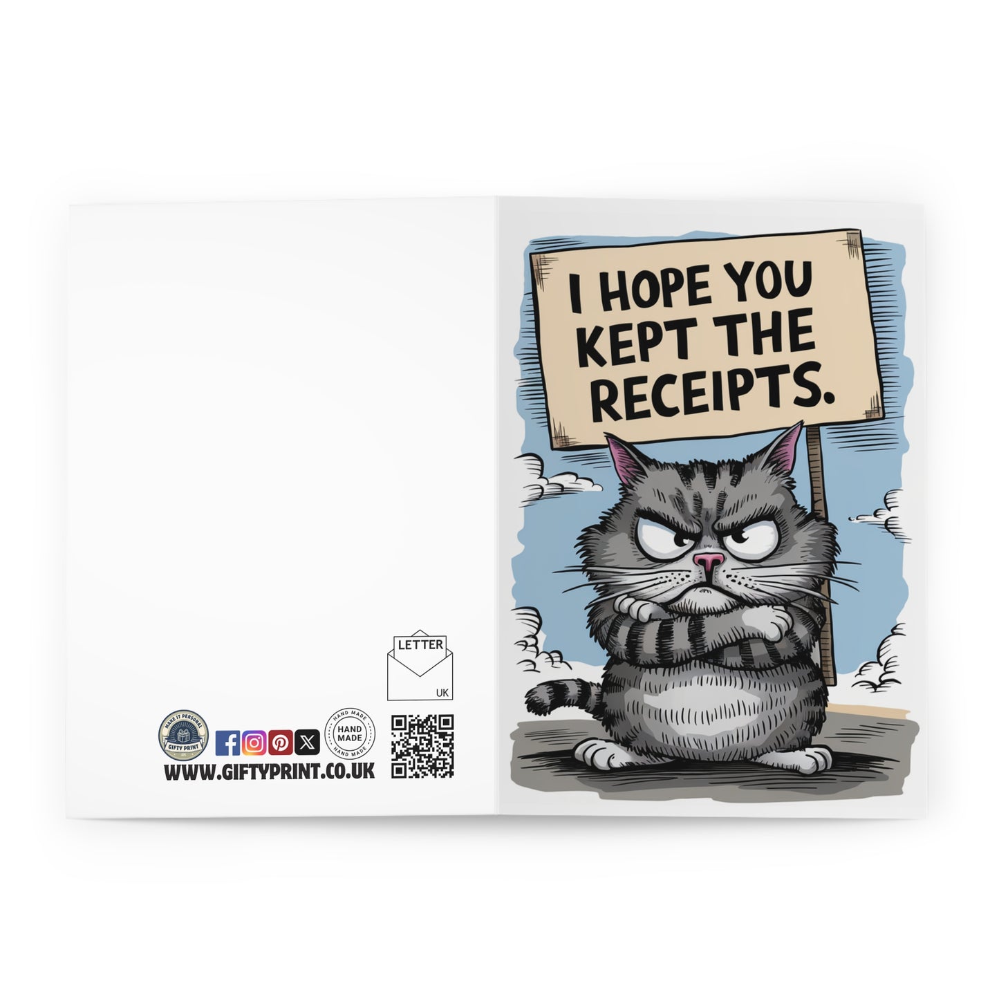 Open Grumpy Cat I Hope You Kept The Receipts Birthday Card