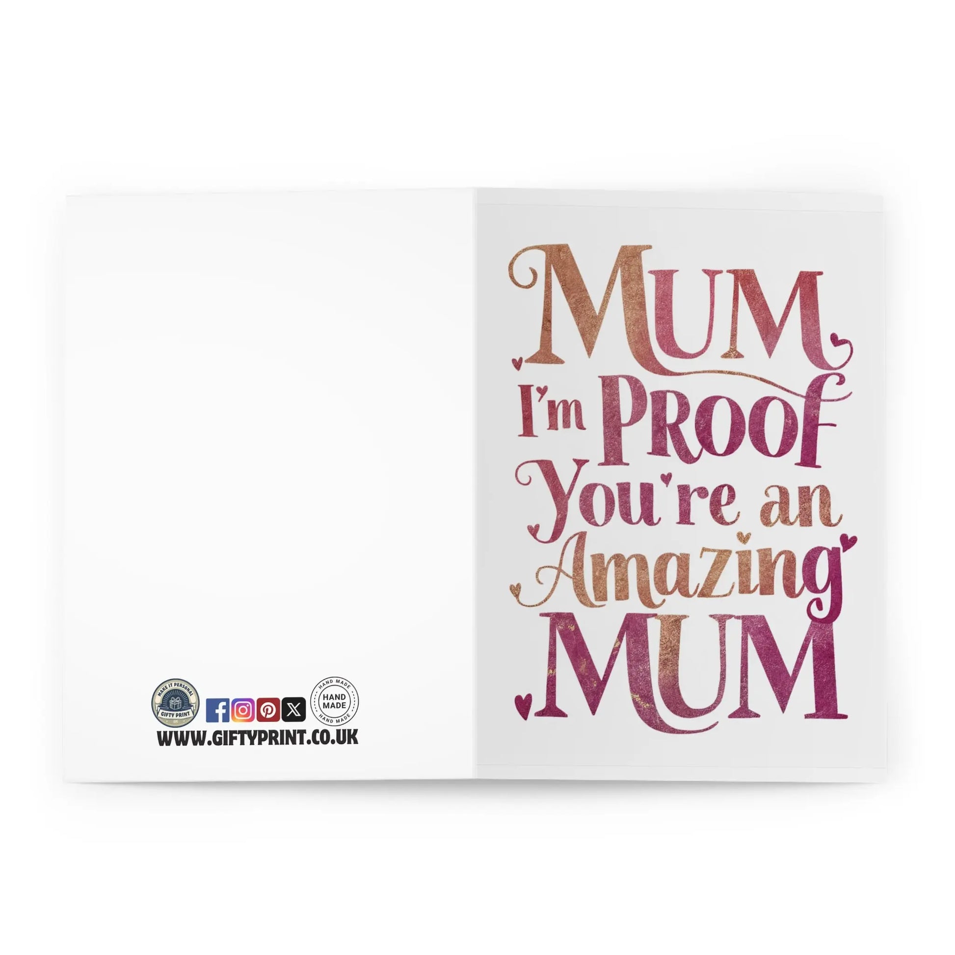 open view of Mothers Day Card Mum I'm Proof You're An Amazing Mum