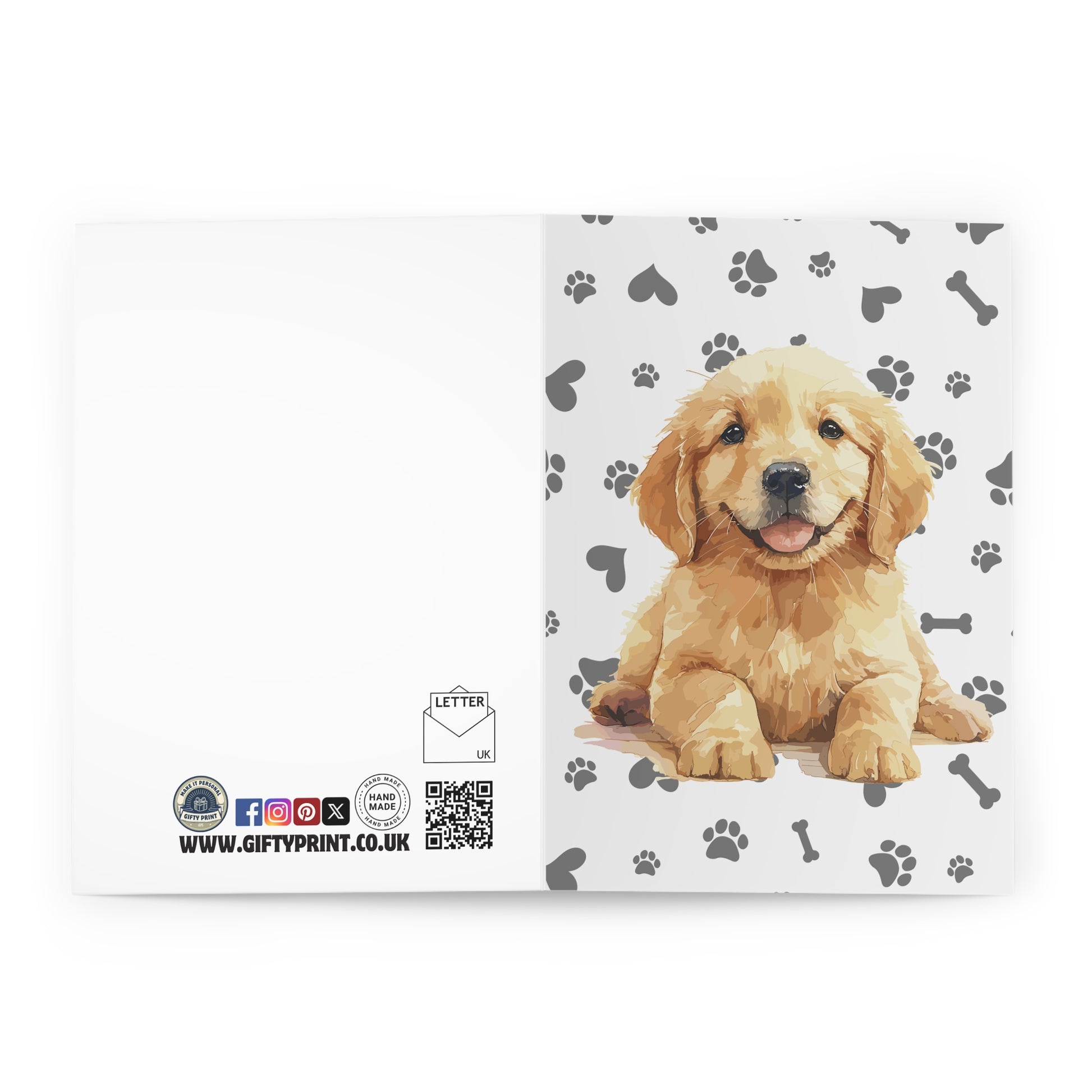 open Golden Retriever Notelets Cards Pack Of 5