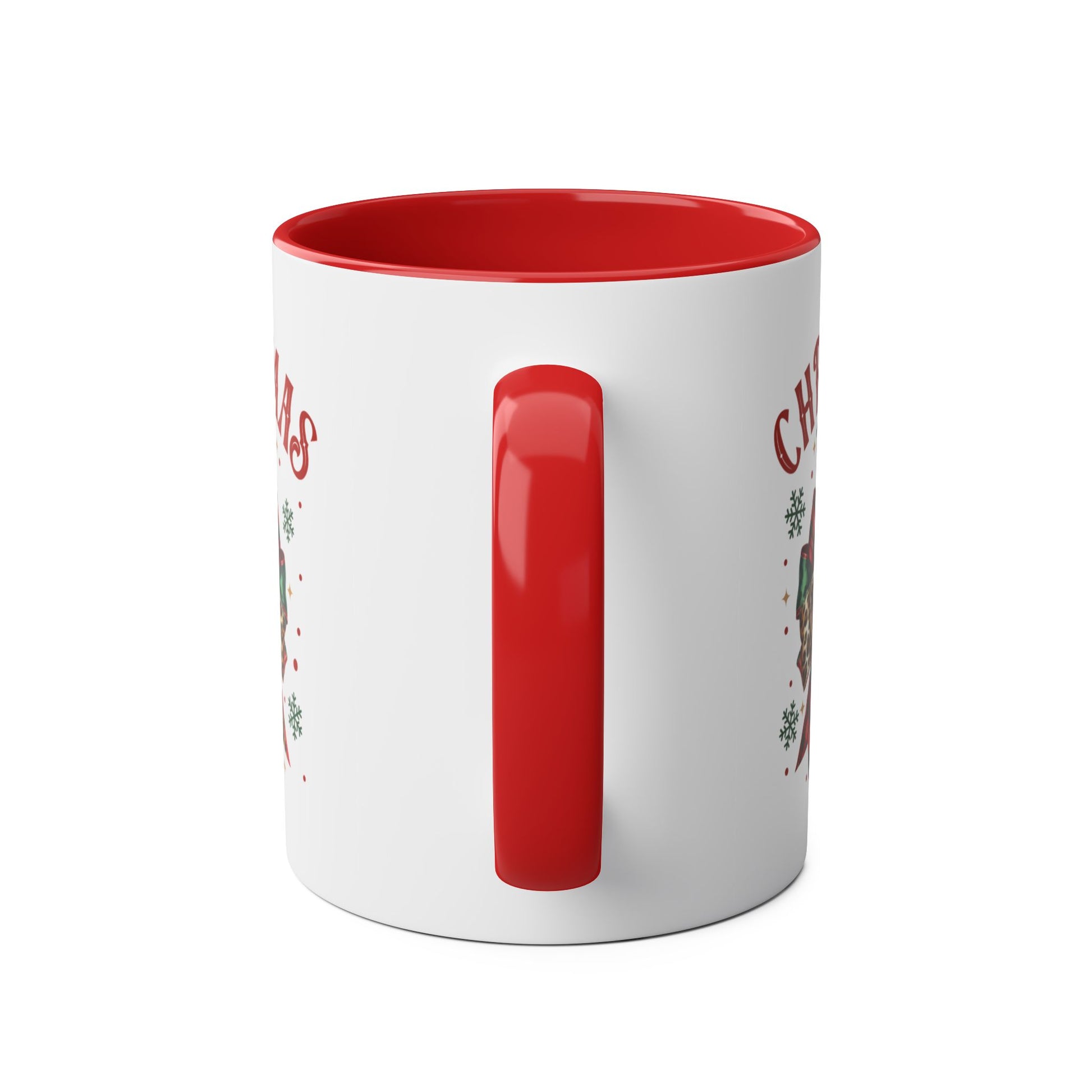 Red Christmas Girly Personalised Christmas Mug h