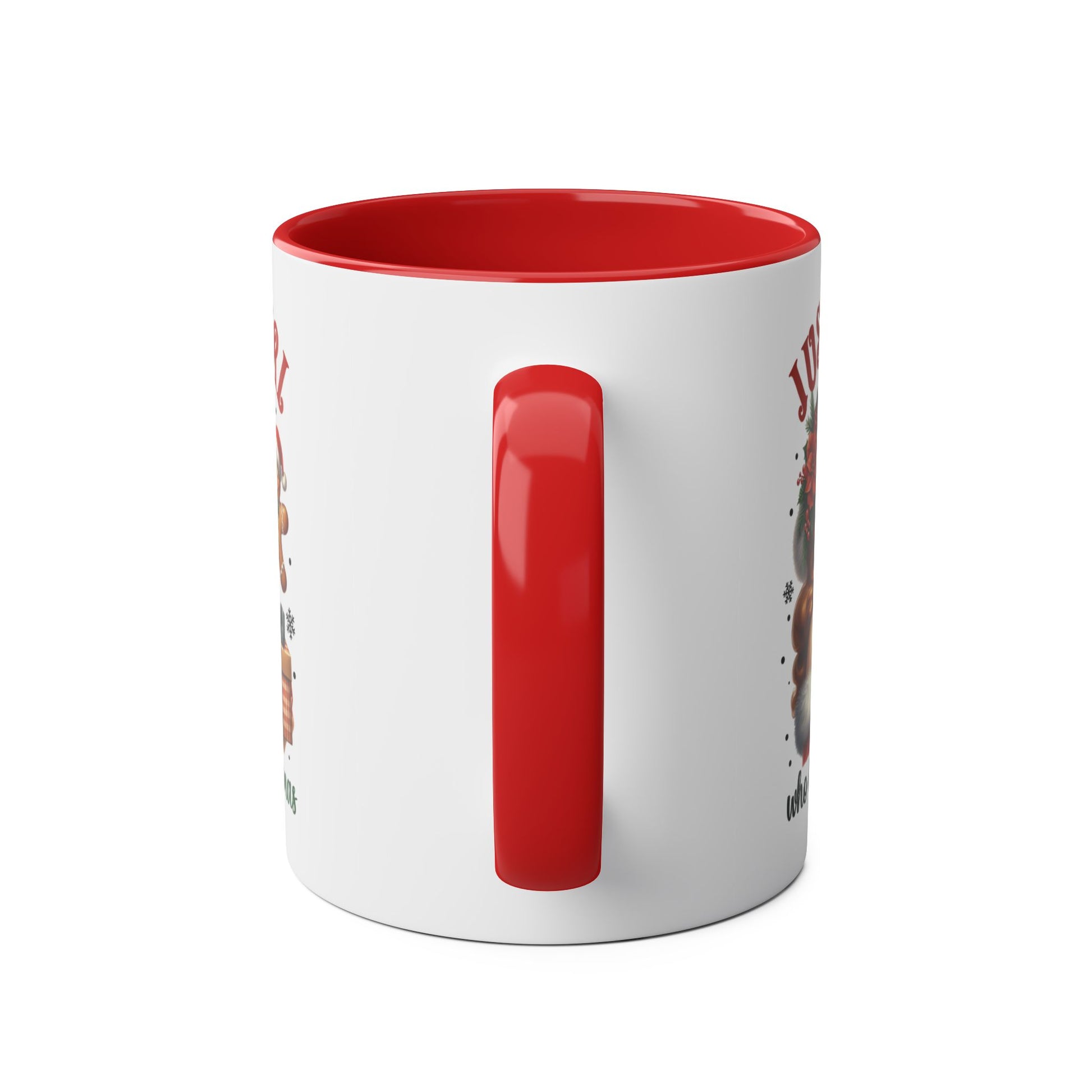 Just A Girl Who Loves Christmas Personalised Red Mug h