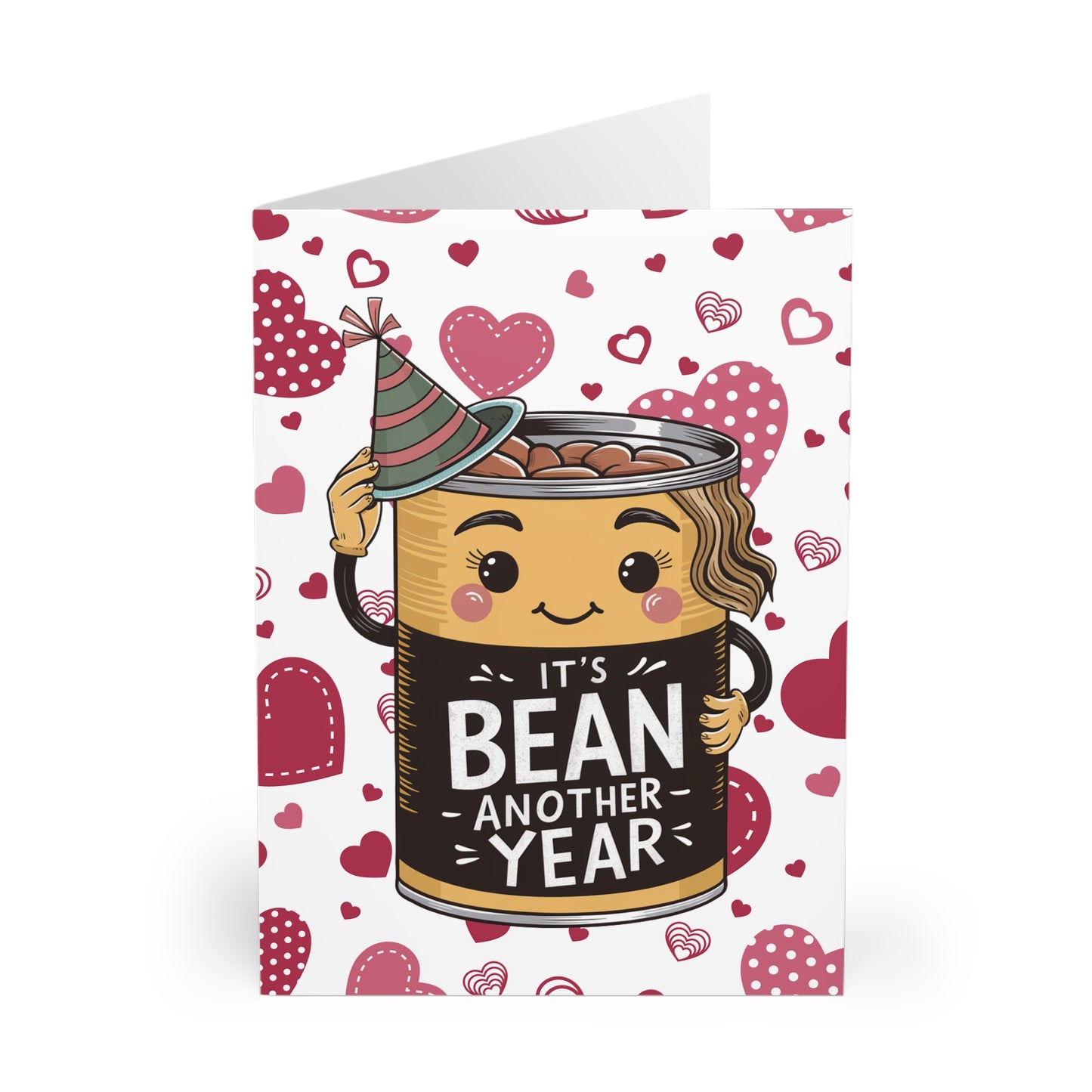 Front Baked Bean Tin It's Been Another Year Anniversary Card