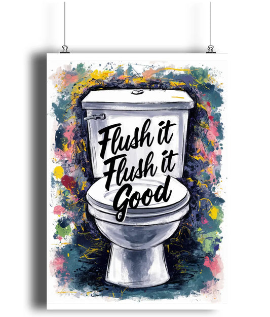 Bathroom Wall Art Toilet Flush It Flush It Good