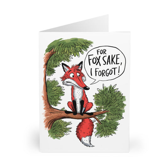 Front Belated Birthday Card For Fox Sake I Forgot
