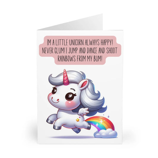 Birthday Cards Funny Little Unicorn Rhyme