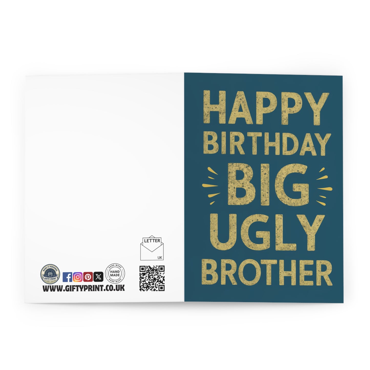 Open Birthday Card Happy Birthday Big Ugly Brother