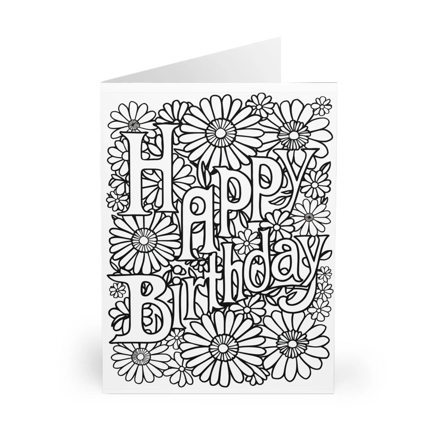 front of Birthday Card Happy Birthday Colour Your Own Card