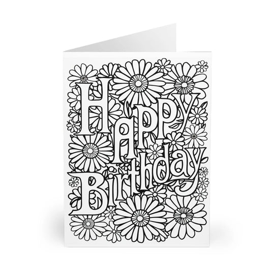 front of Birthday Card Happy Birthday Colour Your Own Card