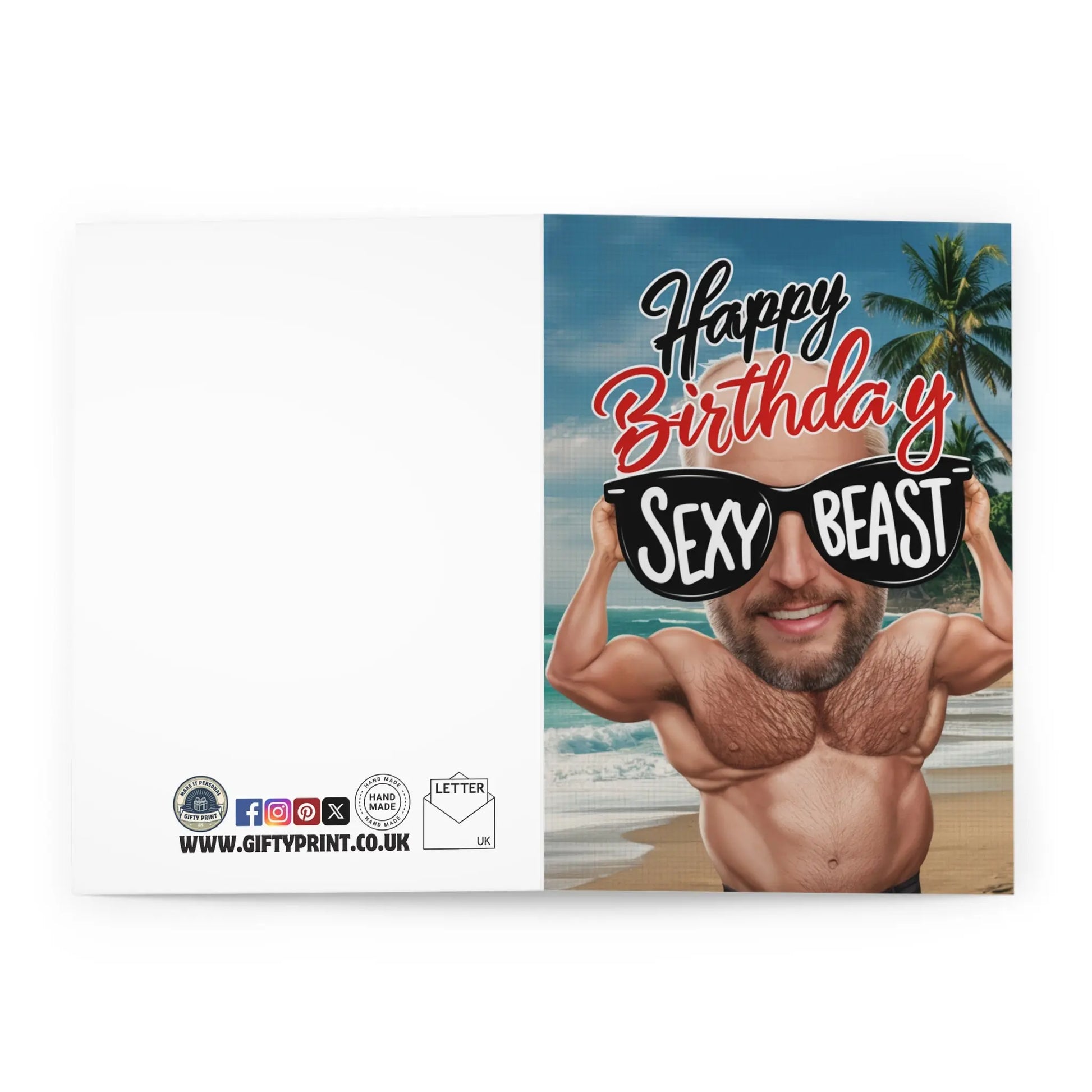 open Birthday Card Happy Birthday Sexy Best Buff Beach Man