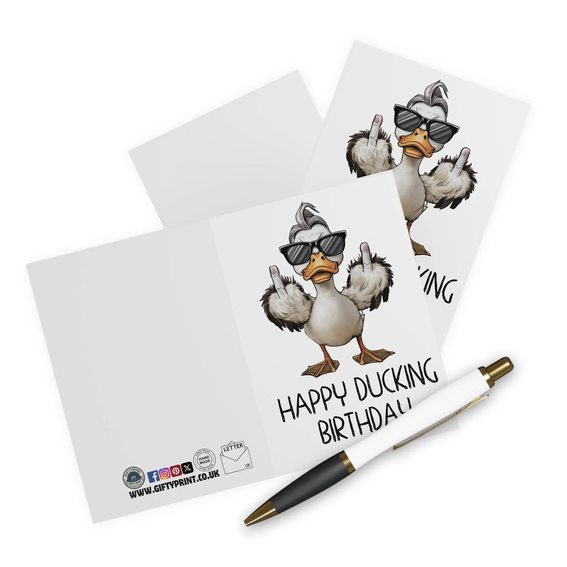 context view of Birthday Card Happy Ducking Birthday Middle Finger Duck