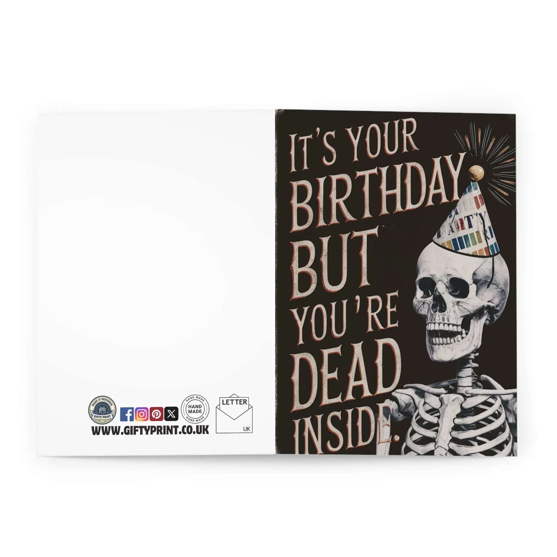 open Birthday Card It's Your Birthday But Your Dead Inside