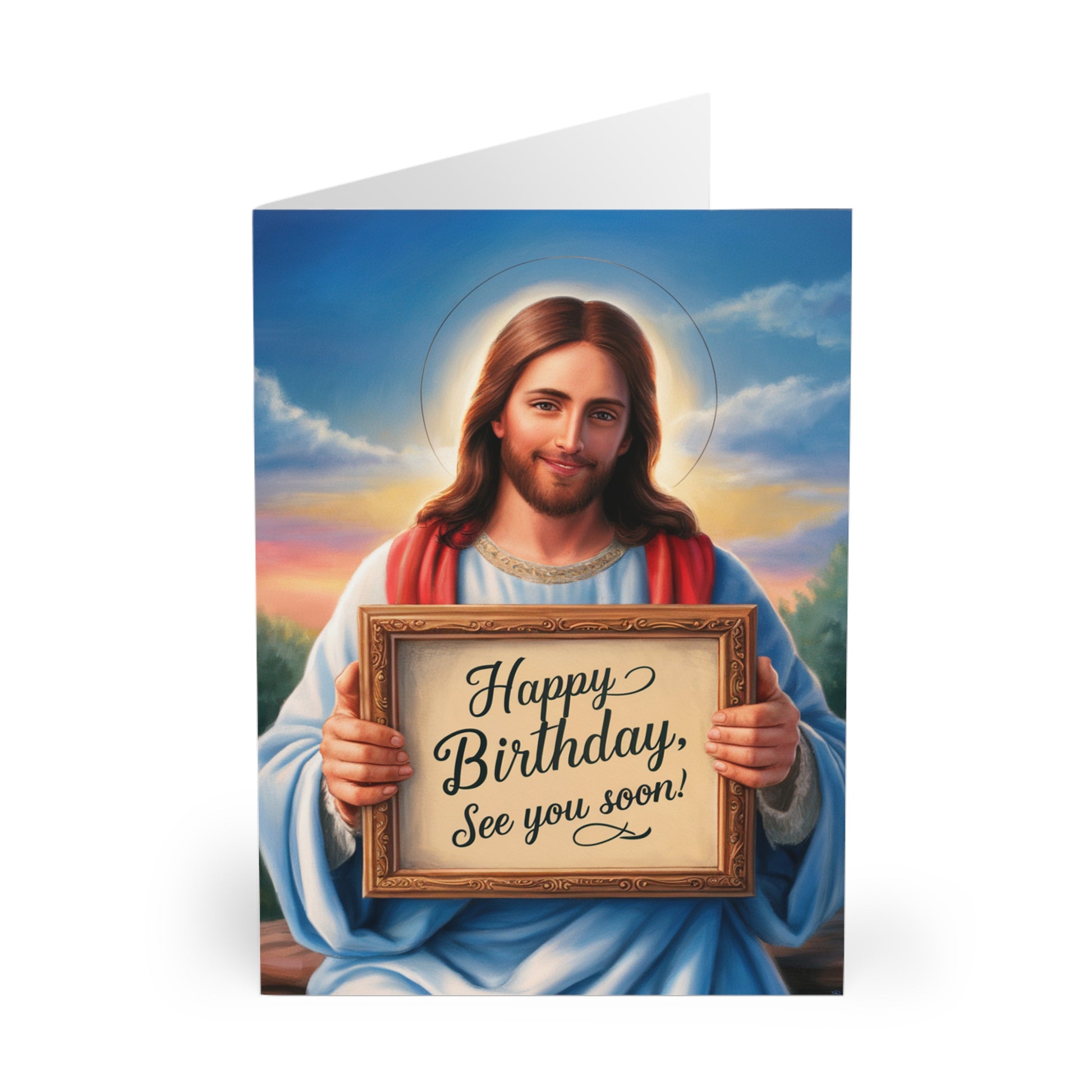 front Birthday Card Jesus Happy Birthday See You Soon