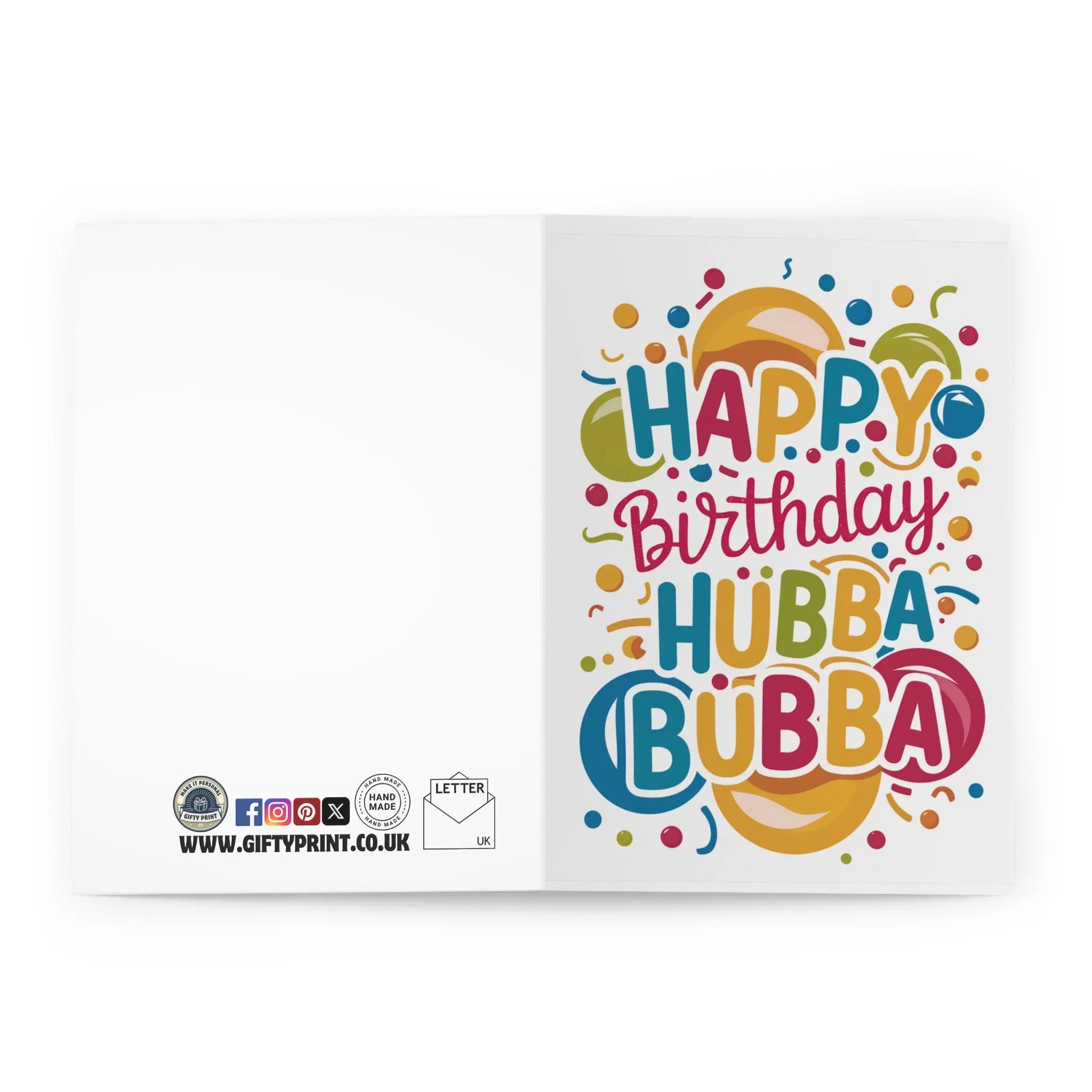 open Birthday card Happy Birthday Hubb Bubba