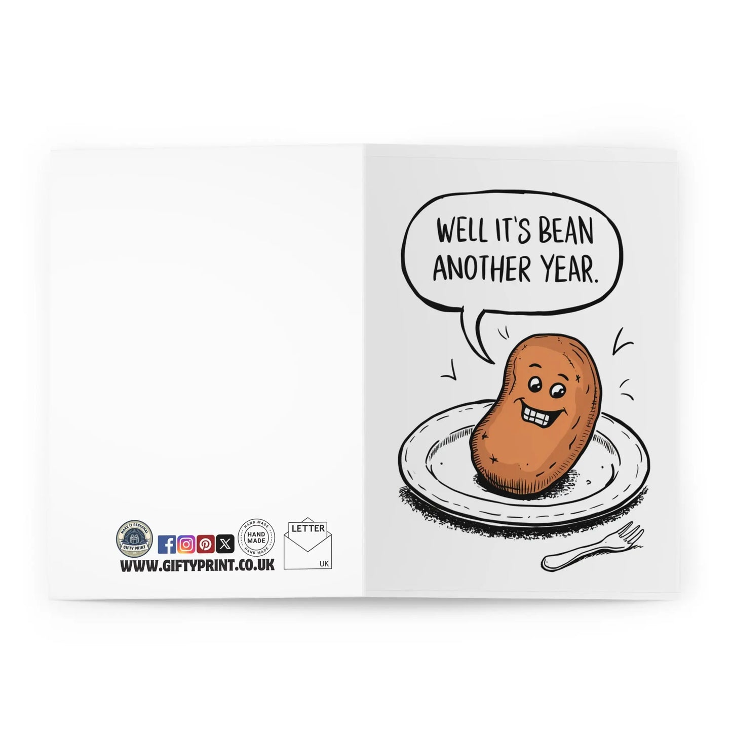 open view of Birthday Card Baked Bean It's Bean Another Year