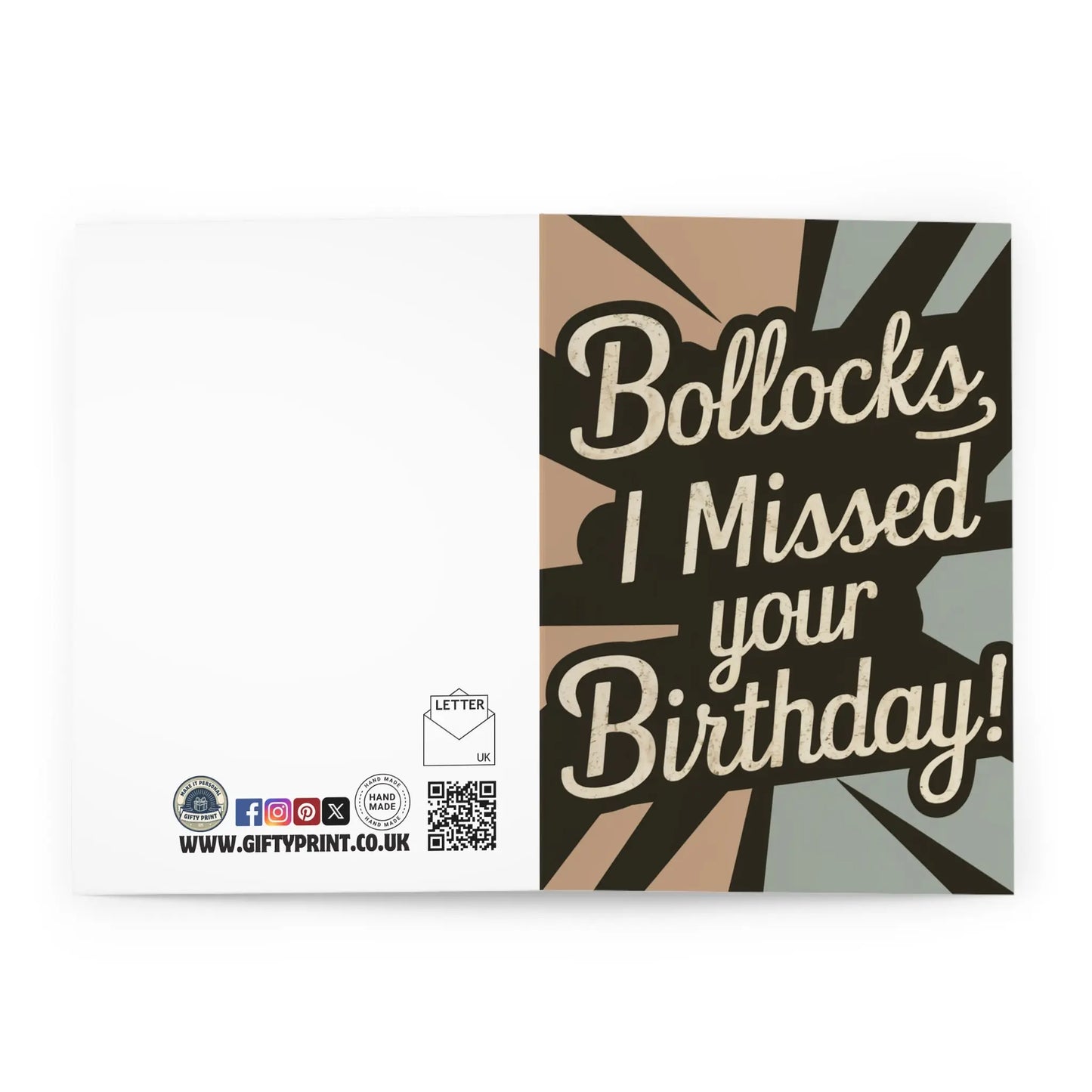 Open Bollocks I Missed Your Birthday Funny Belated Card