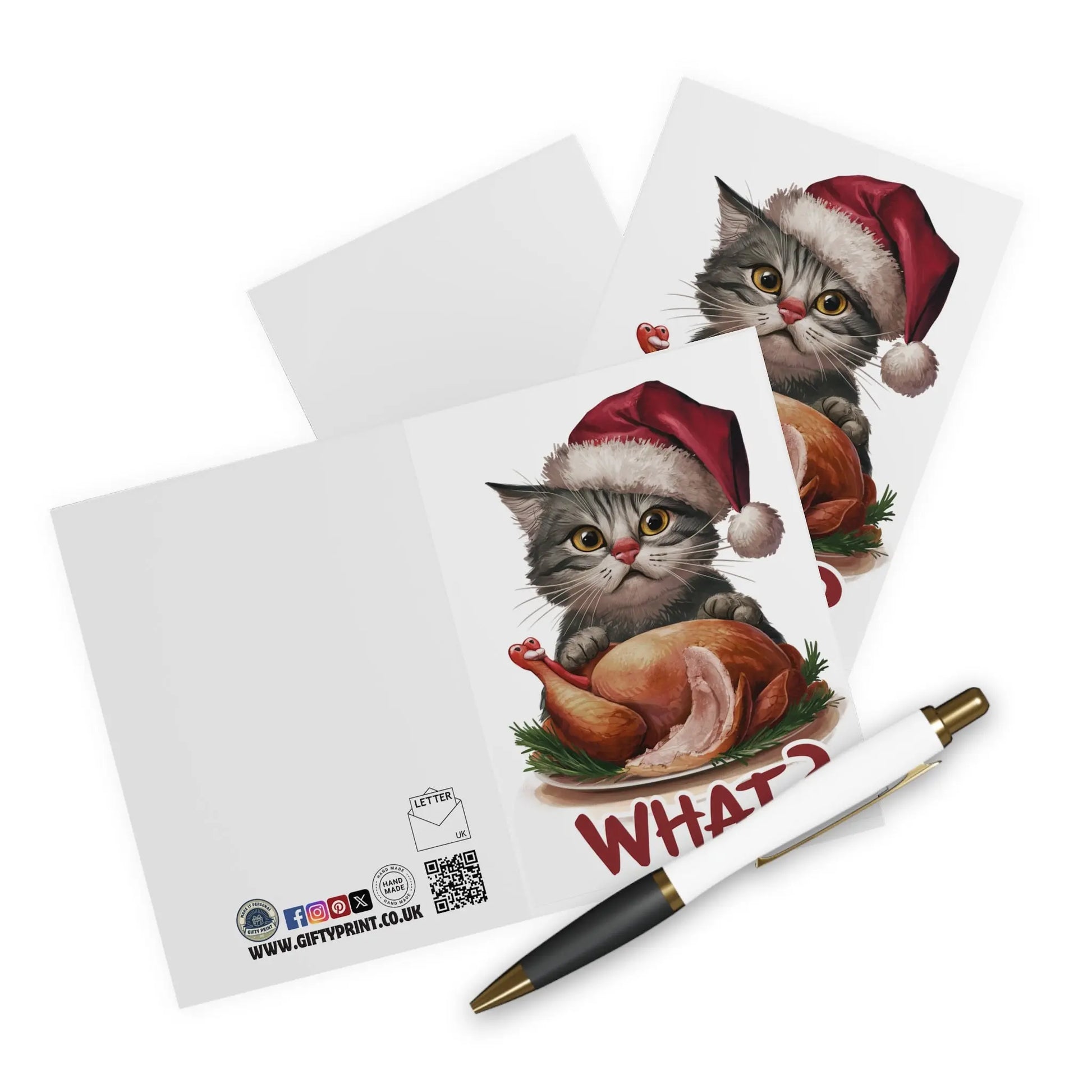 Context Christmas Card Cat Half Eaten Turkey What ?