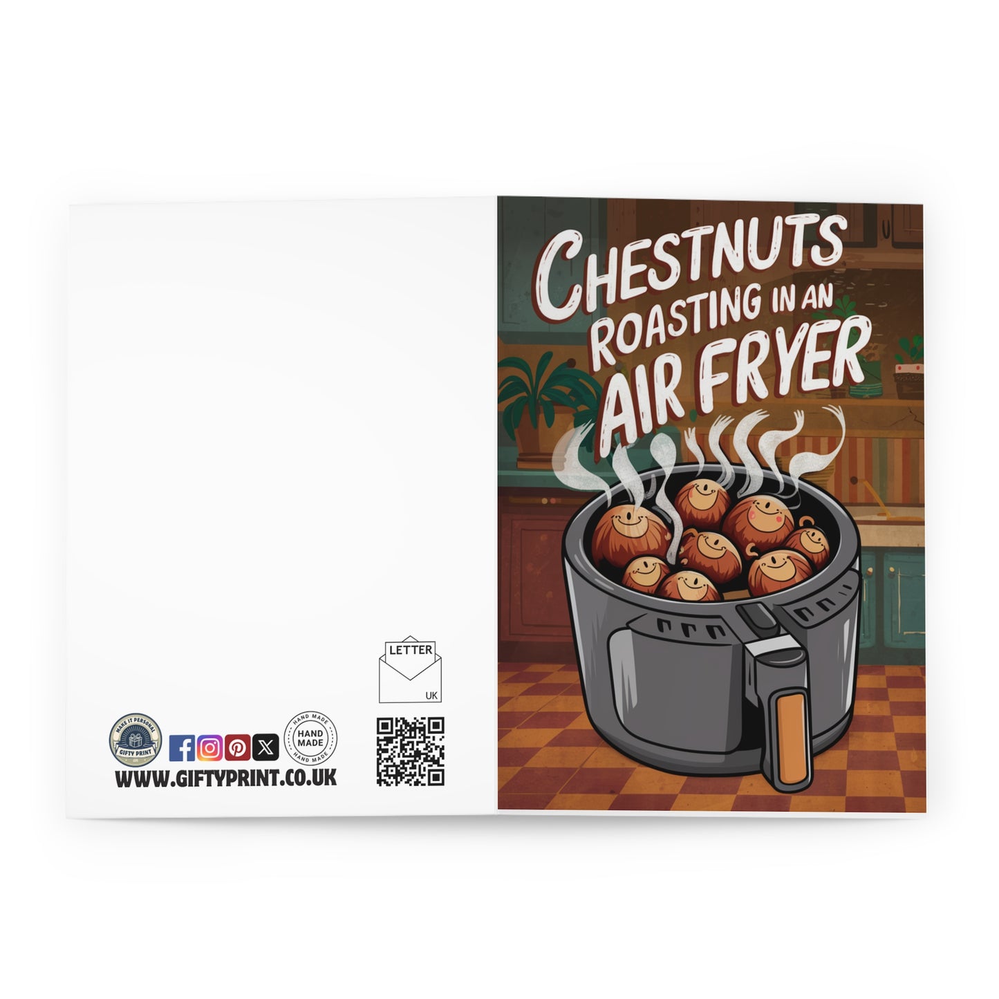 Christmas Card Chestnuts Roasting In An Air Fryer open