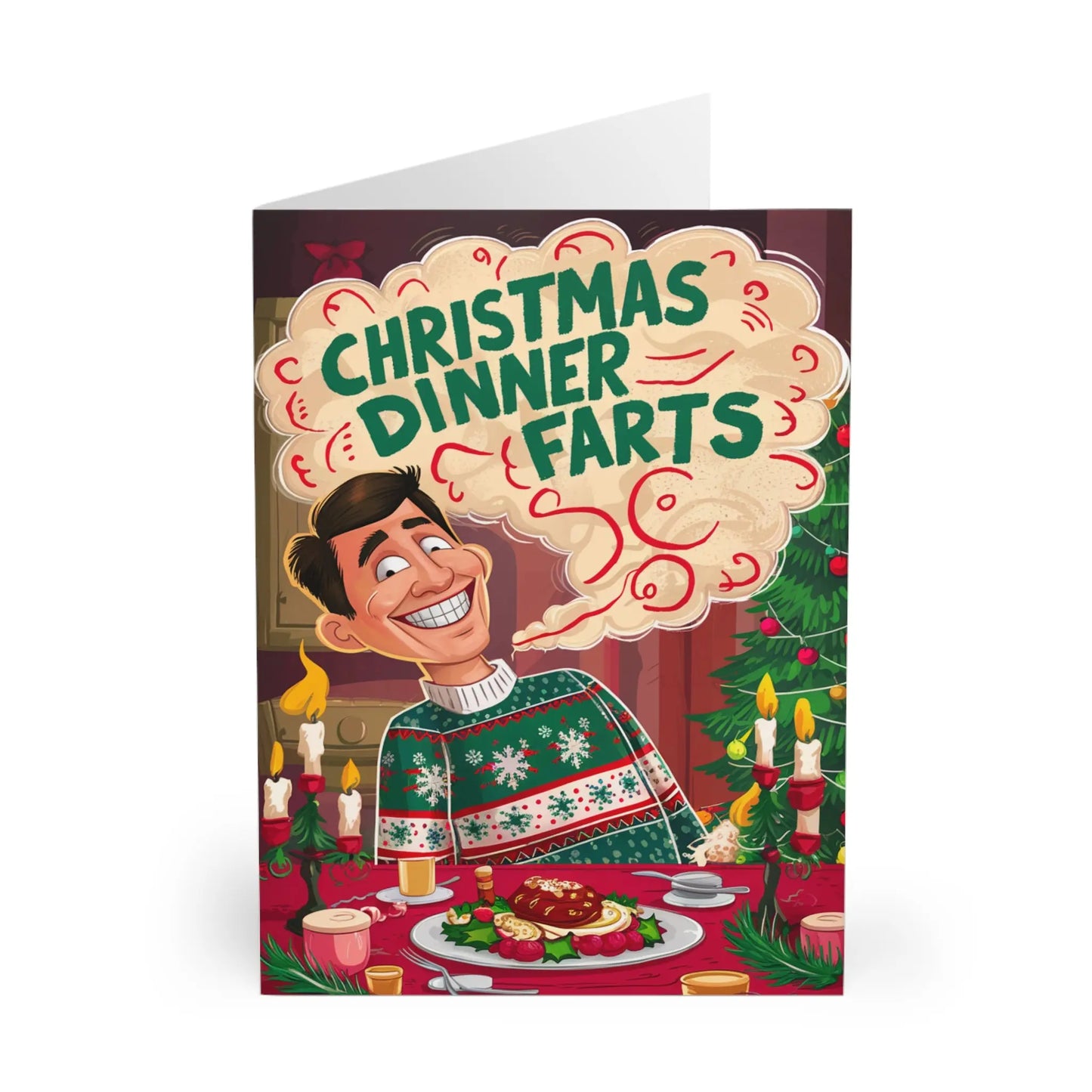 front of Christmas Card Christmas Dinner Farts