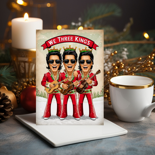 Funny Christmas Card We Three Kings Elvis Christmas