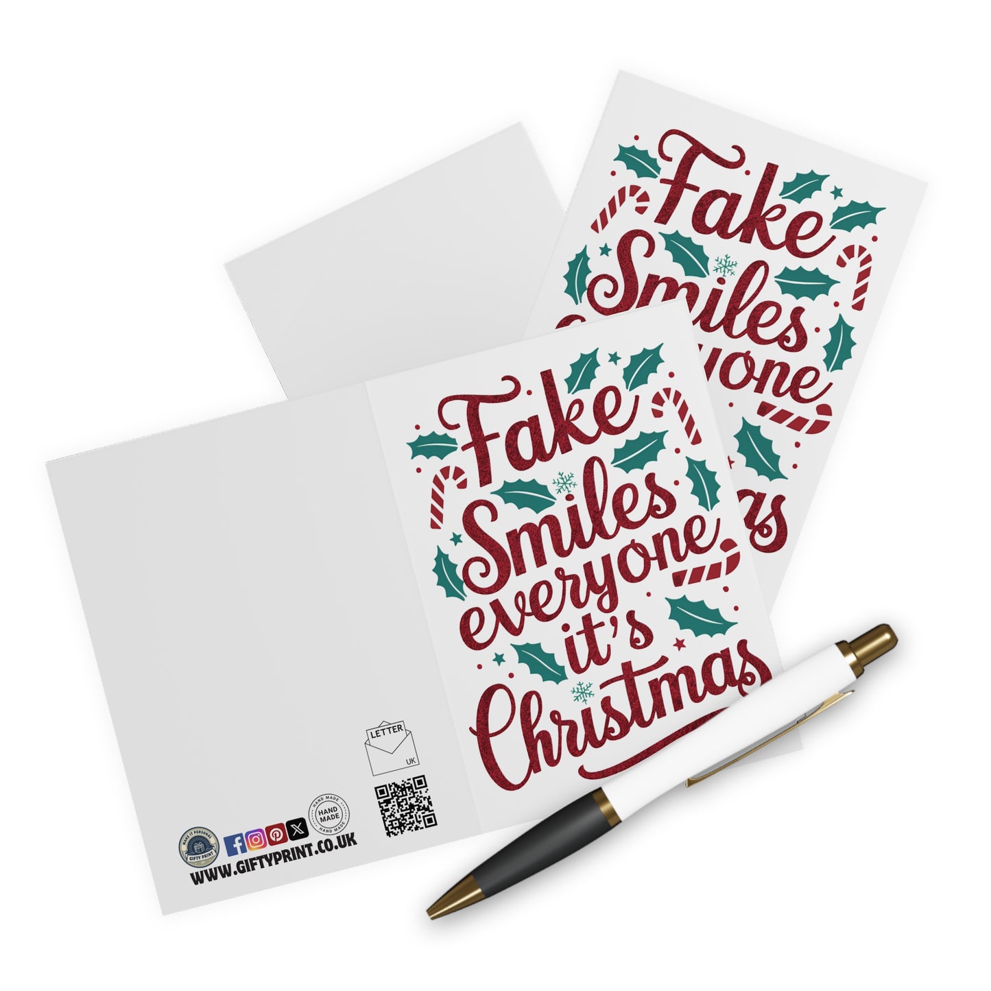 Context Christmas Card Fake Smiles Everyone It's Christmas