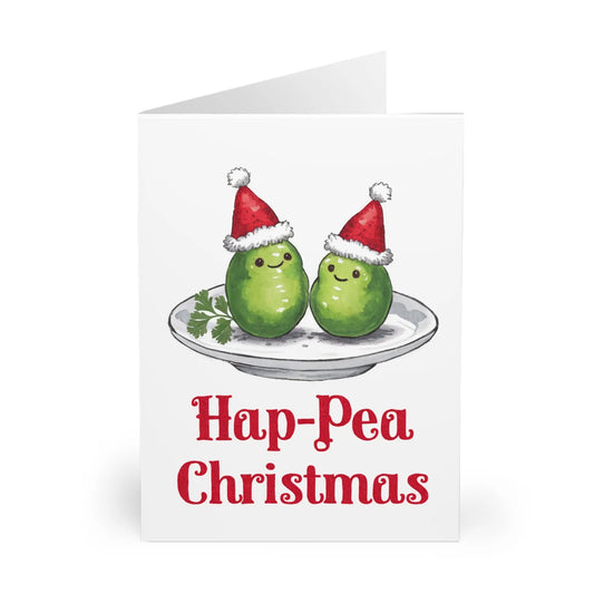 front of Christmas Card Hap Pea Christmas Peas