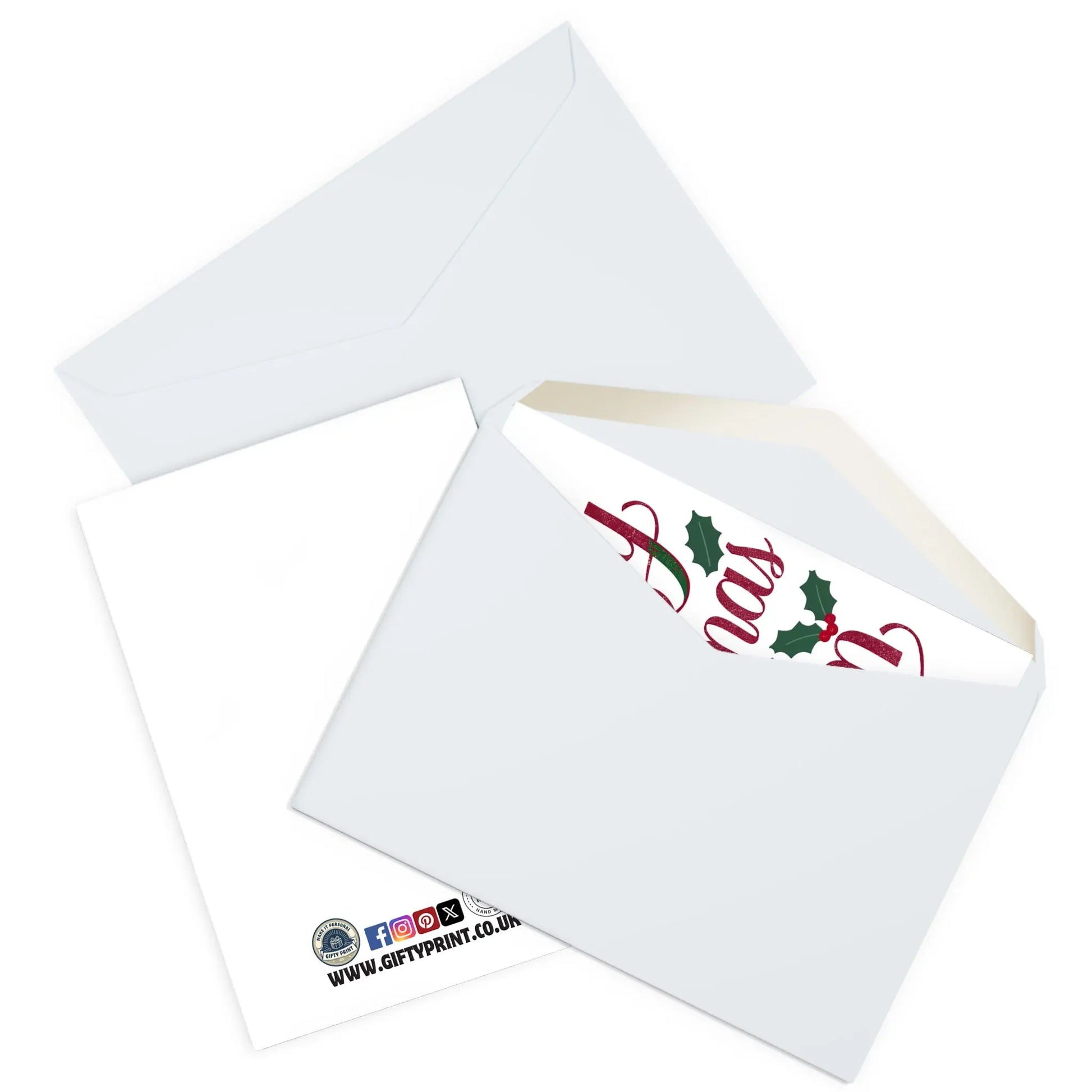 enveloped Christmas Card Merry Christmas Mum Holly Design