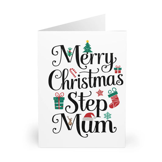 Front Christmas Card Merry Christmas Step Mum